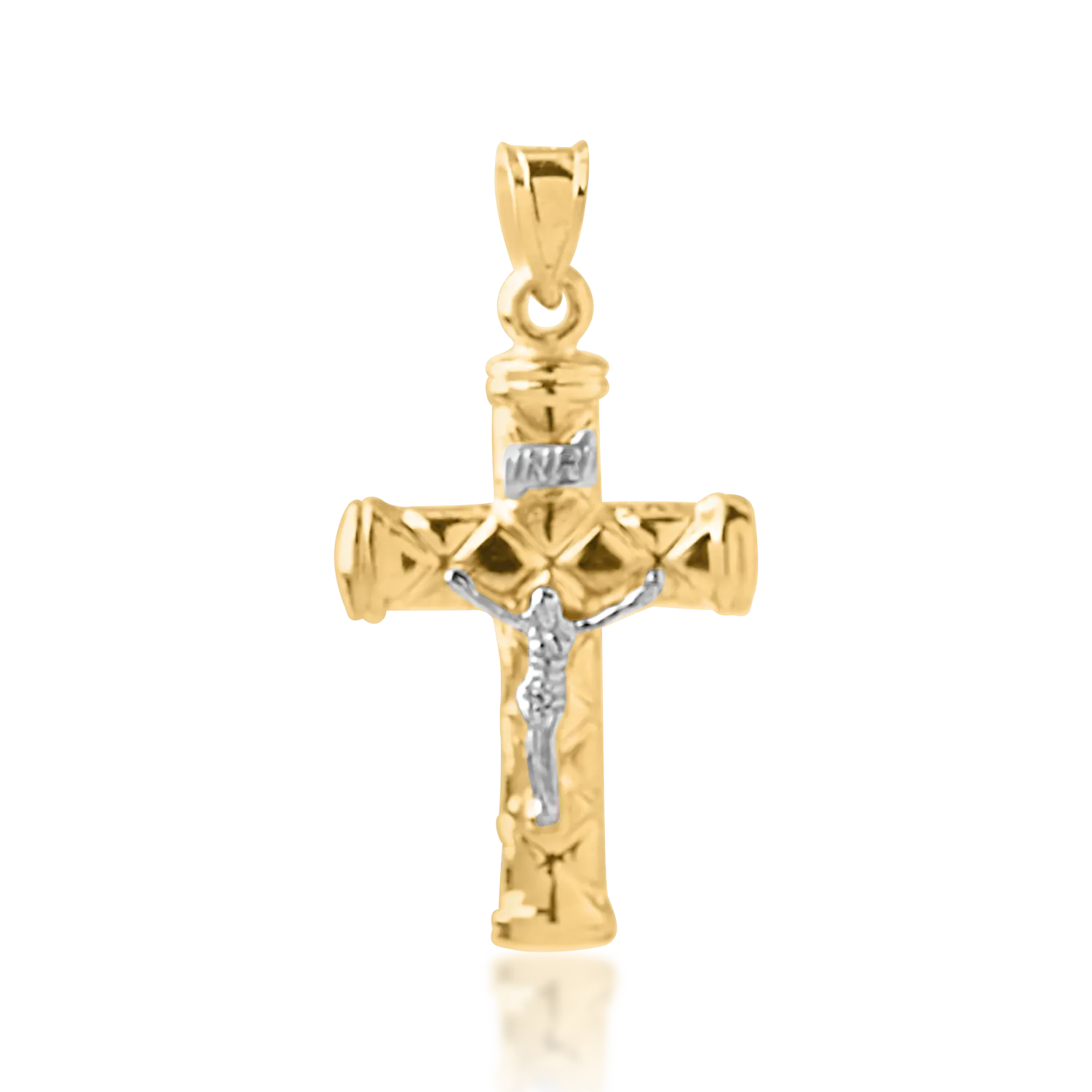 White-yellow gold cross pendant