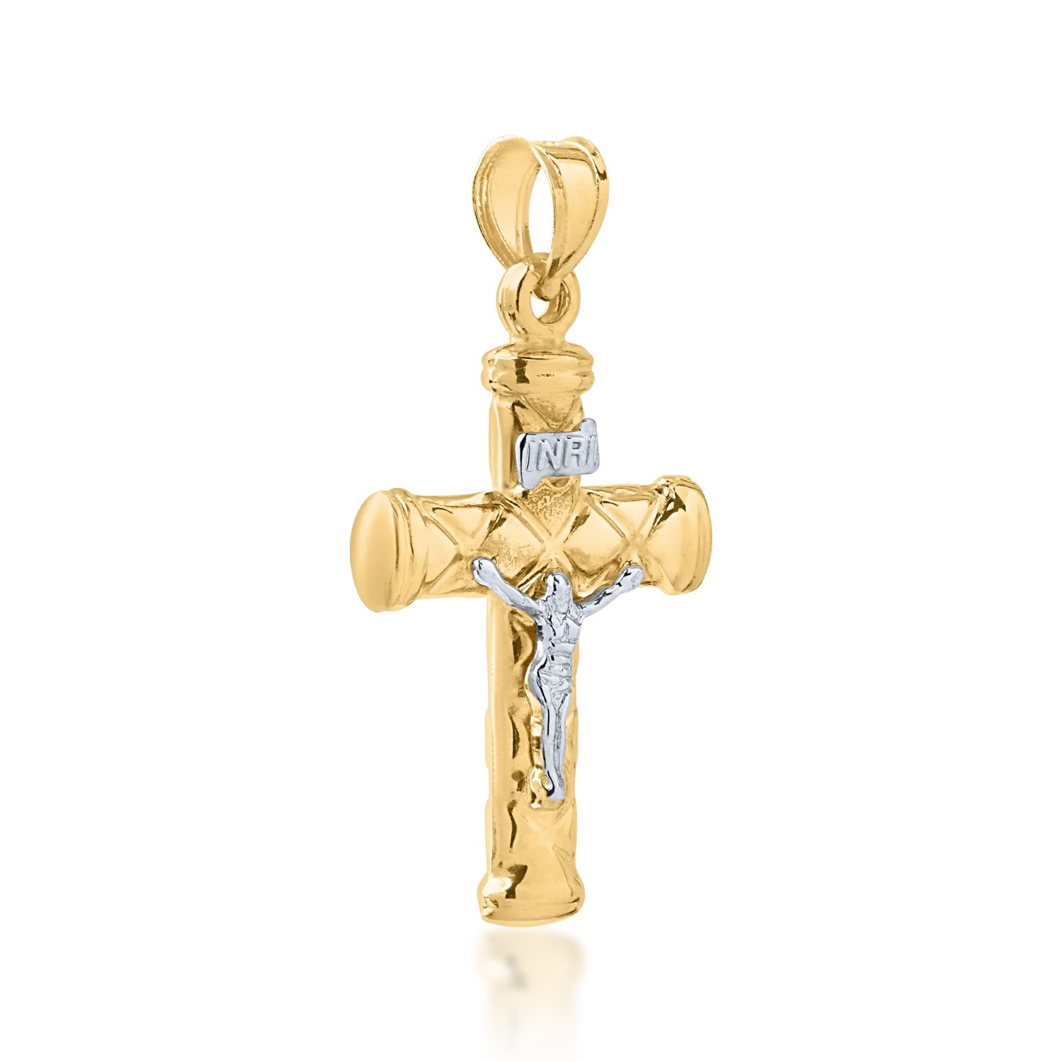 White-yellow gold cross pendant