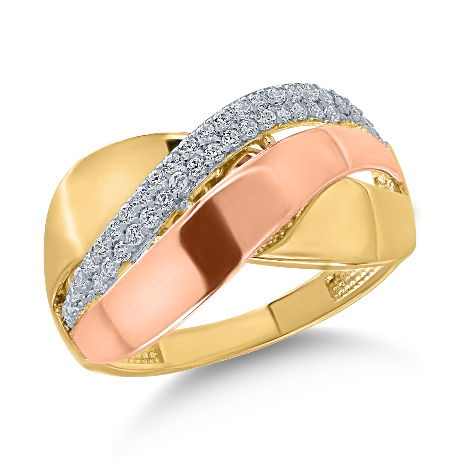 Yellow-rose gold ring