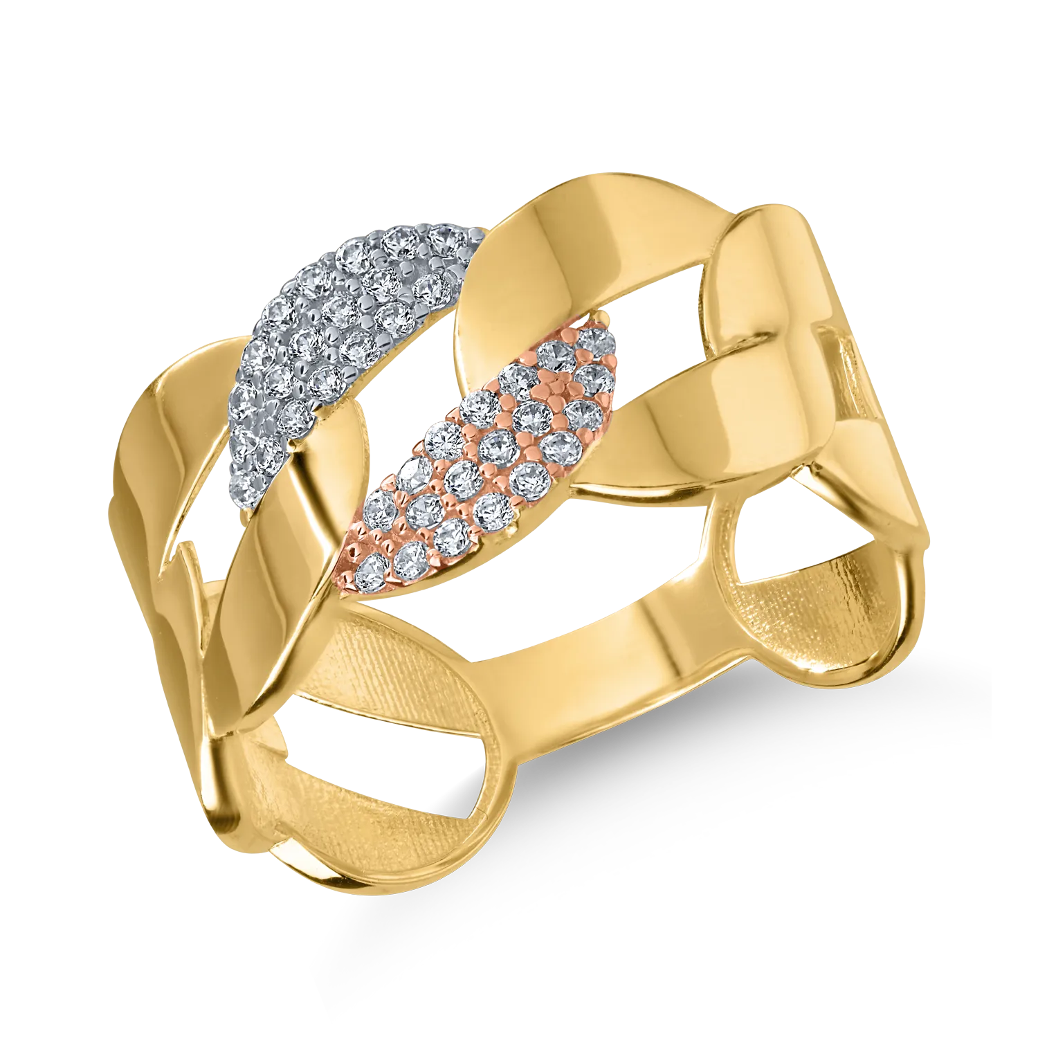 Yellow-rose gold ring