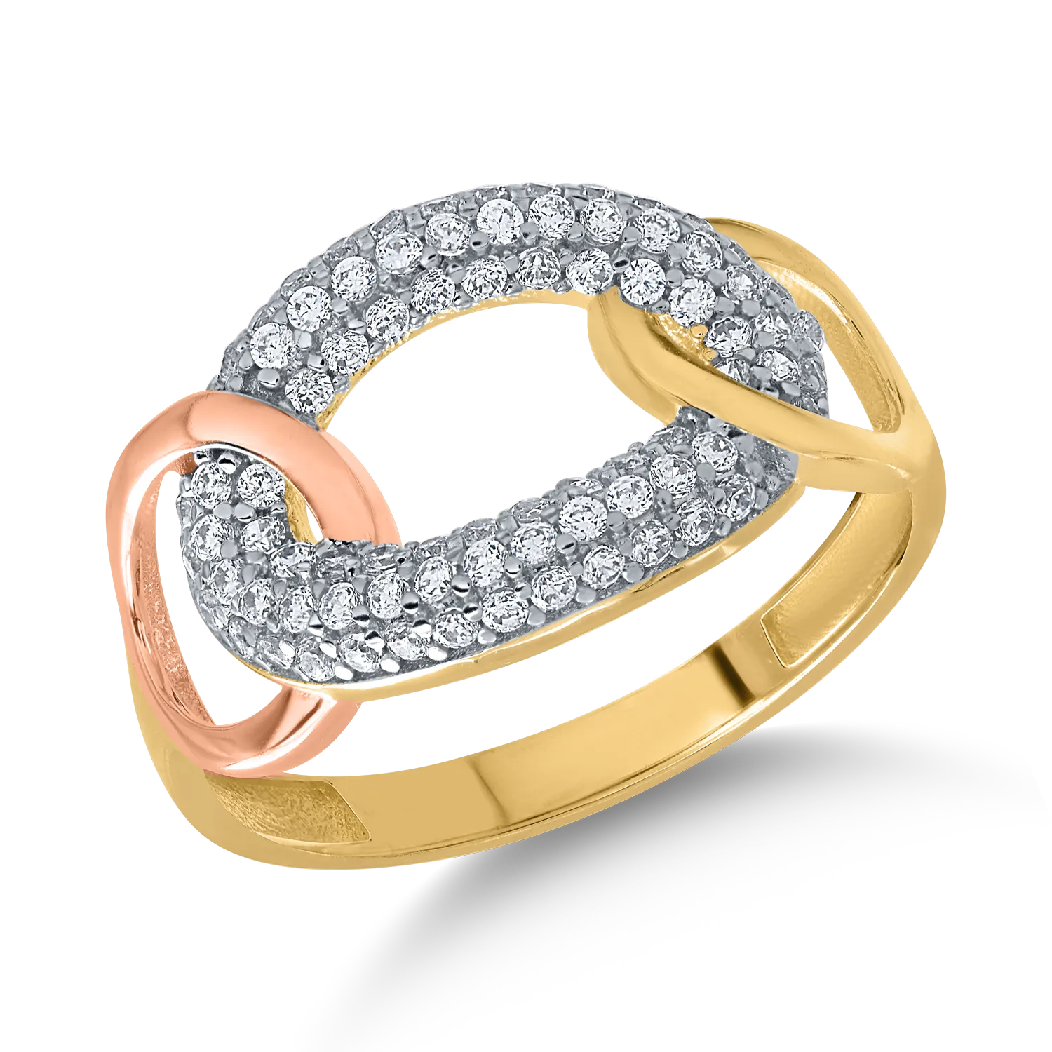 Yellow-rose gold ring