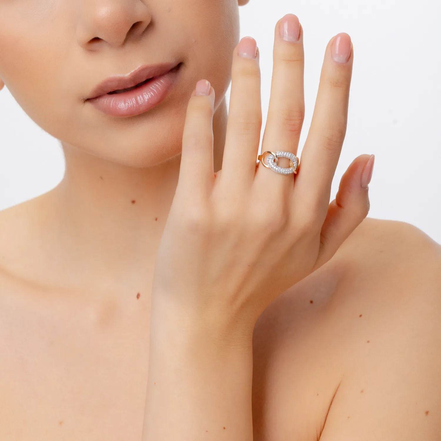 Pierścionek z żółto-różowego złota