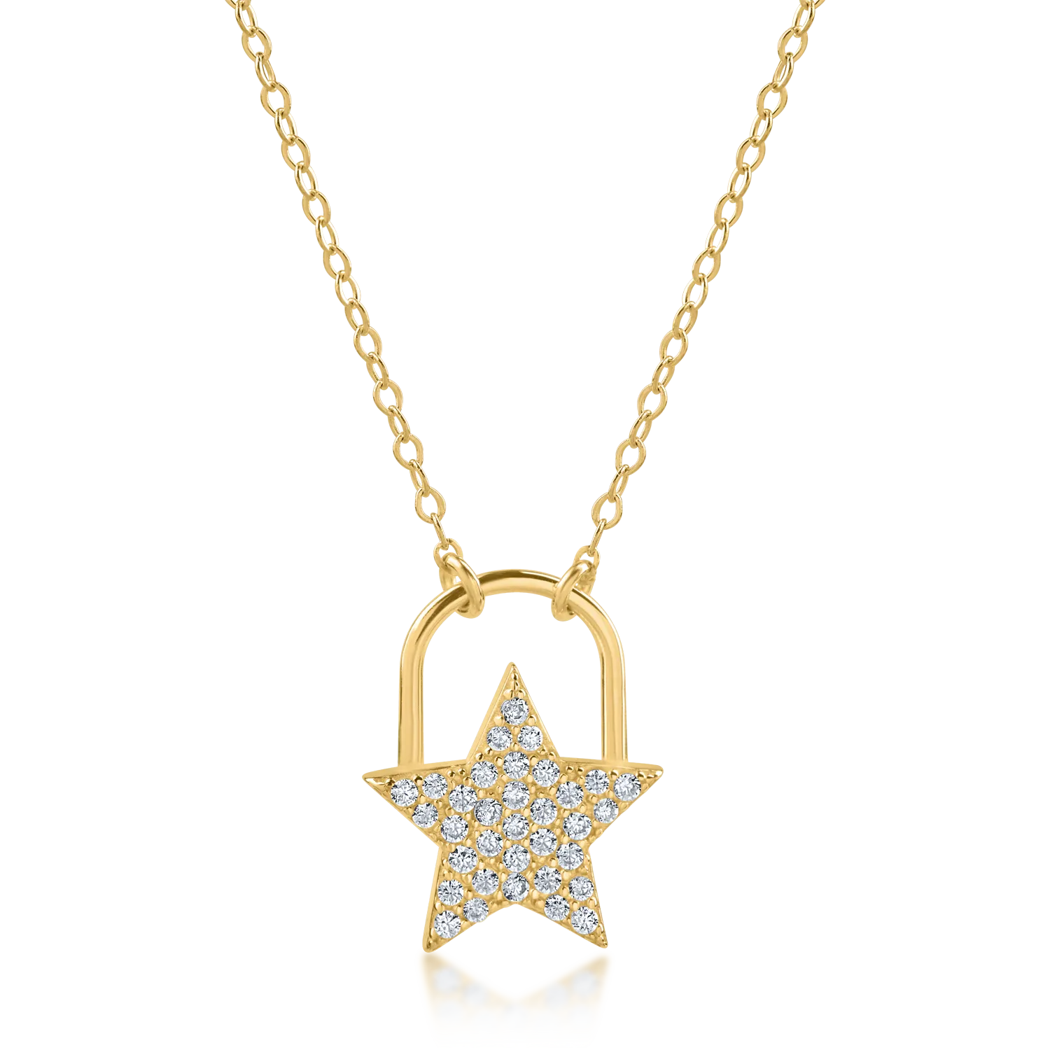 Yellow gold star pendant necklace