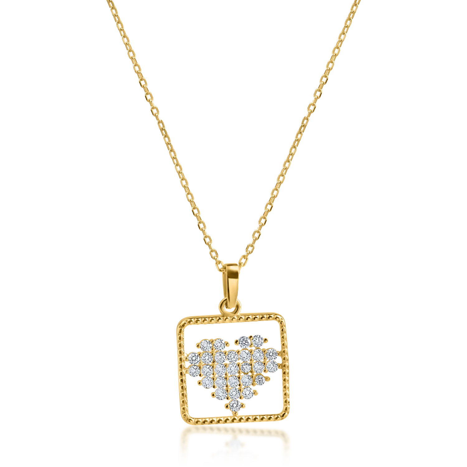 Yellow gold pendant necklace