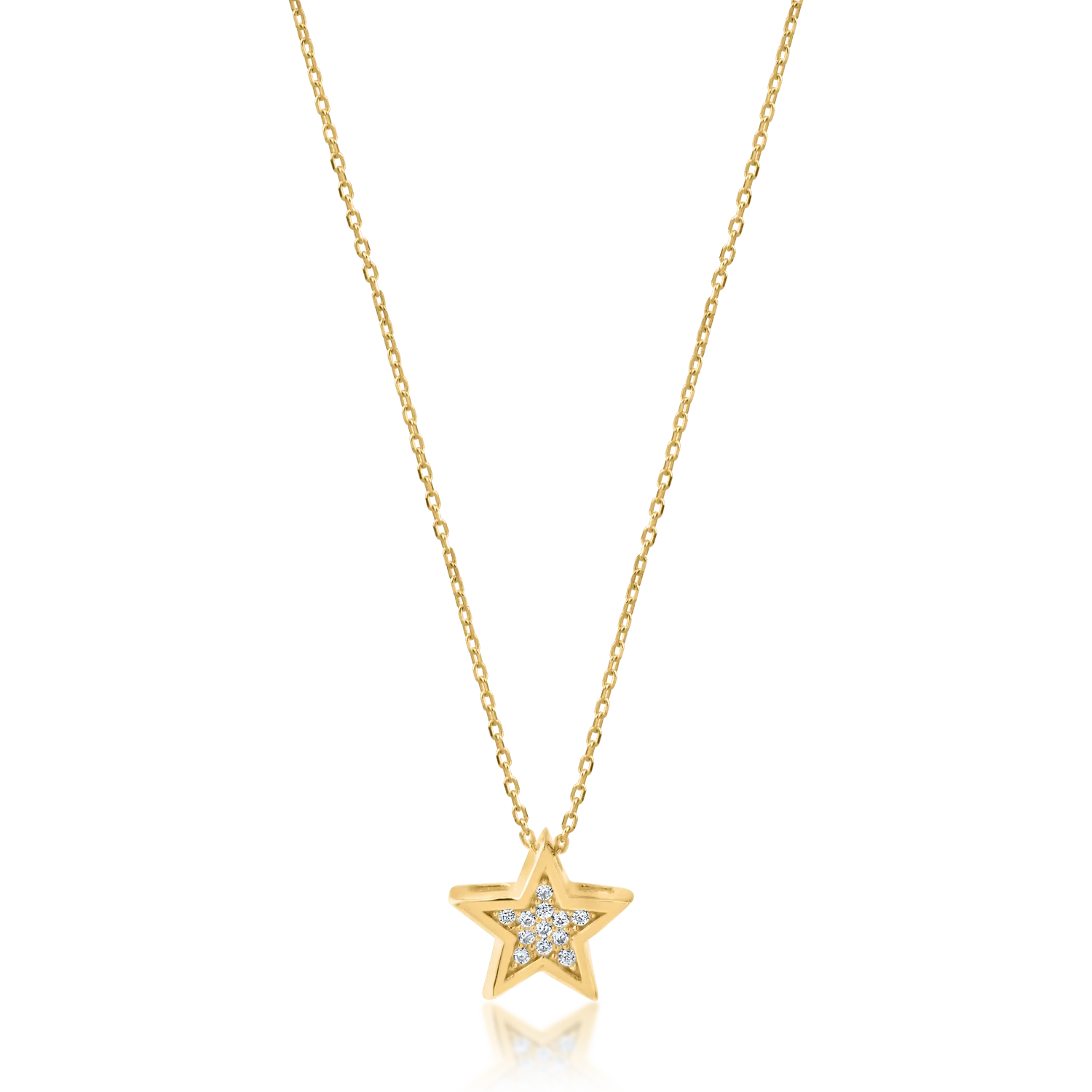 Yellow gold star pendant necklace