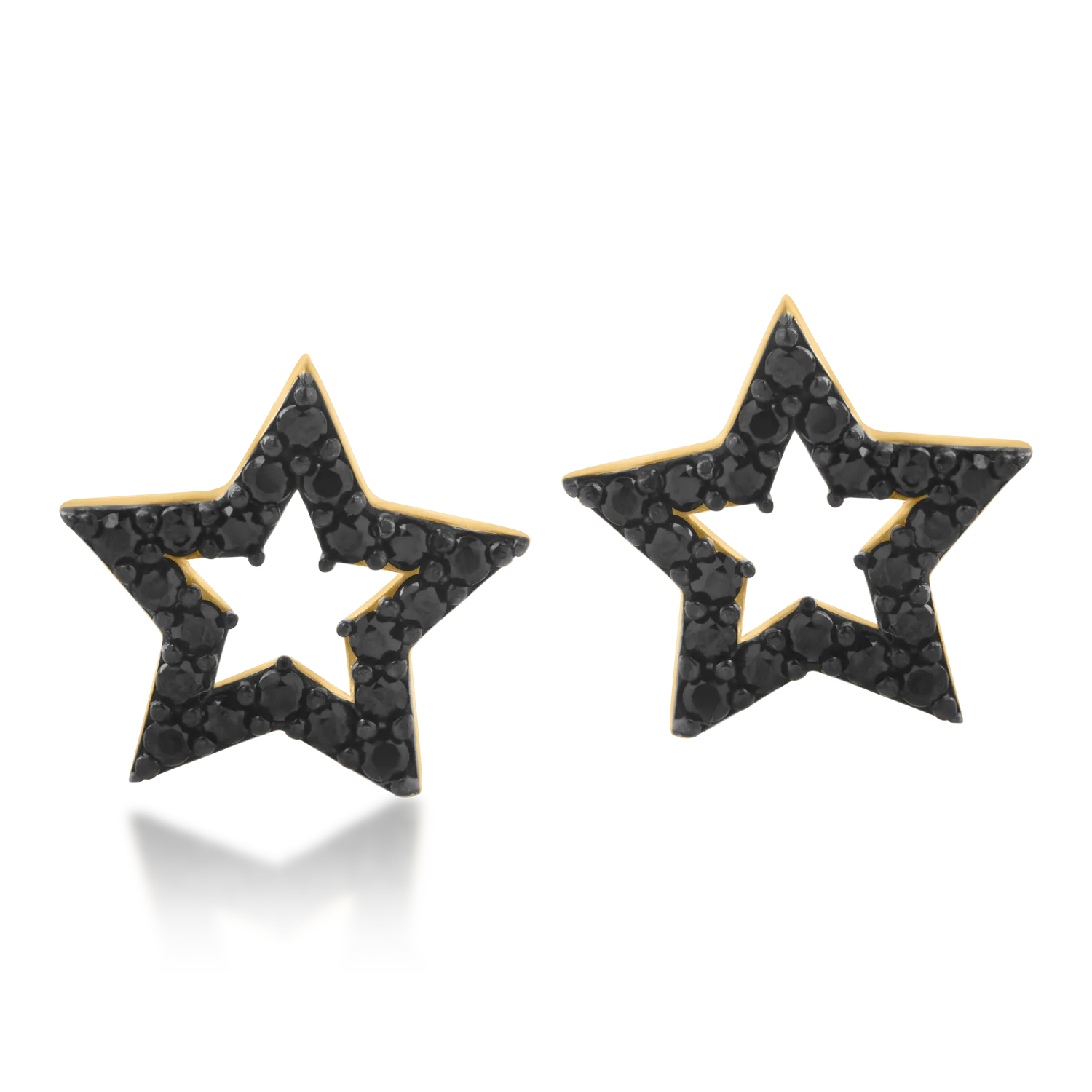 Yellow gold star earrings