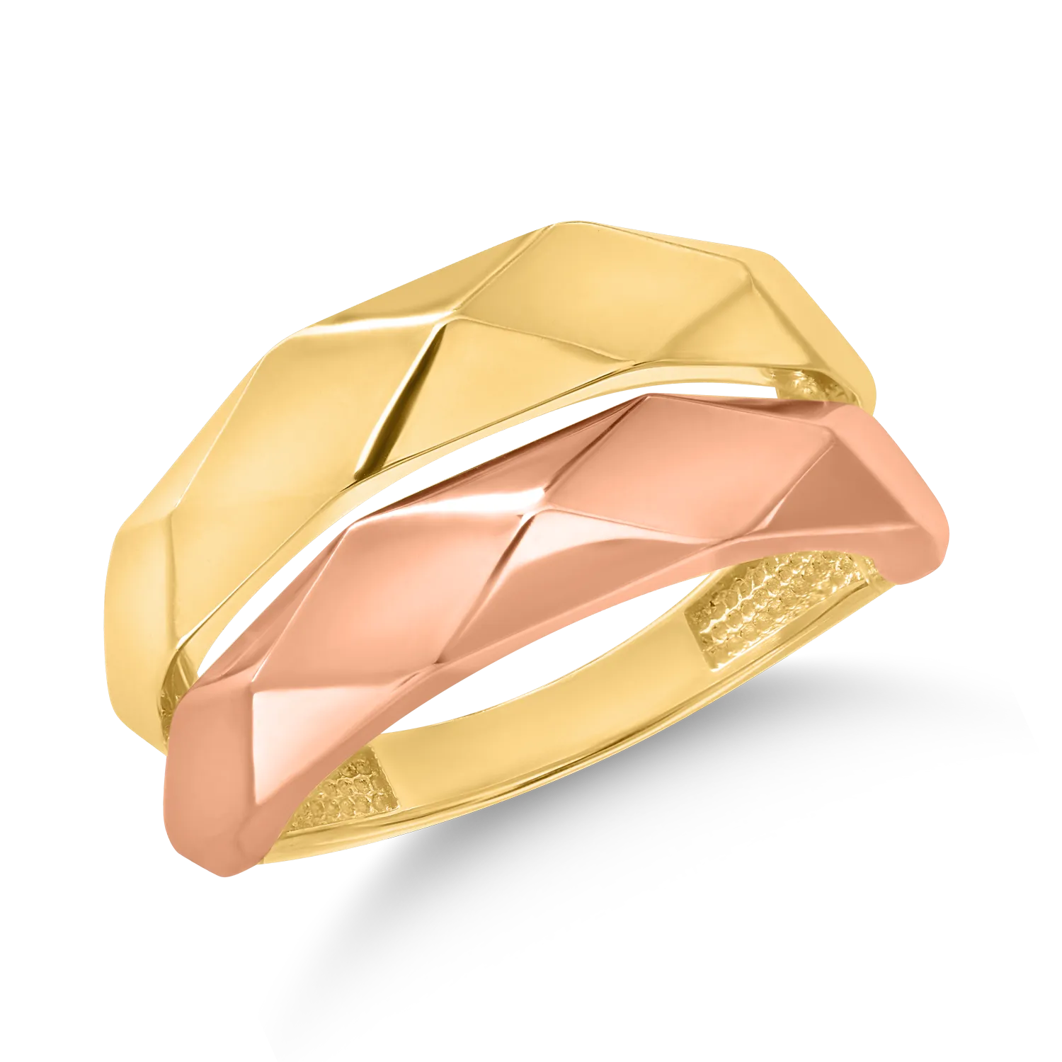 Sárga-rózsaszín arany gyűrű