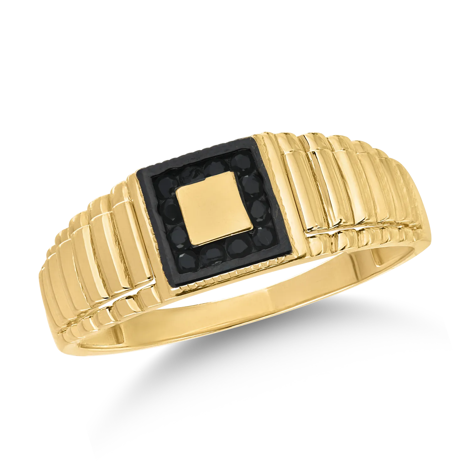 Yellow gold men's ring