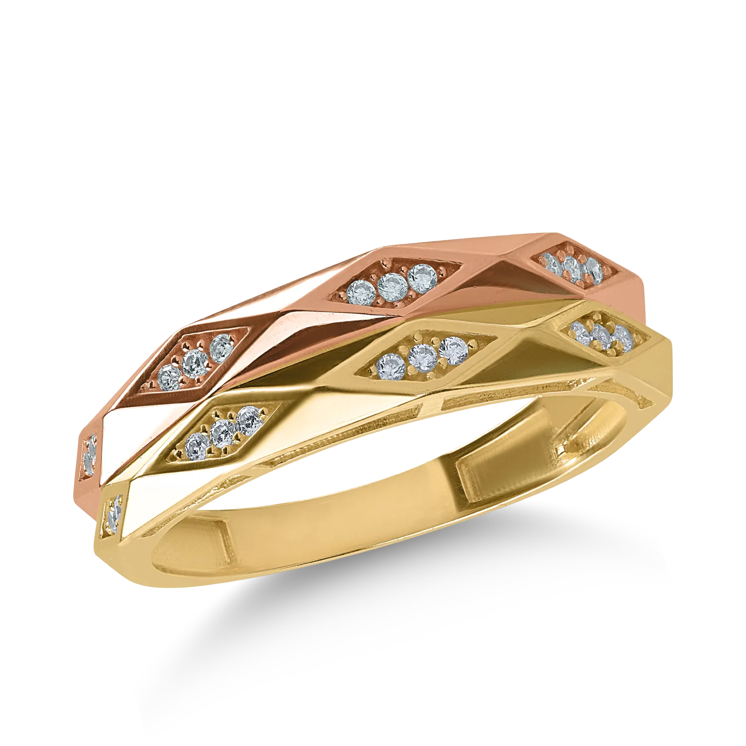 Yellow-rose gold ring