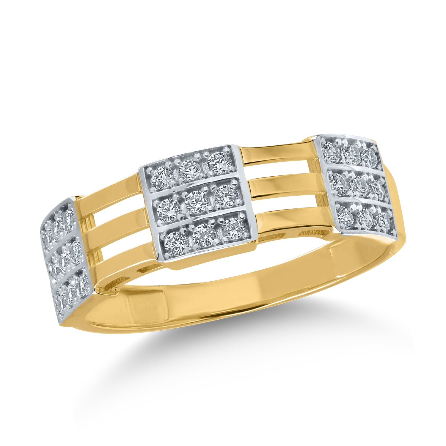 White-yellow gold ring