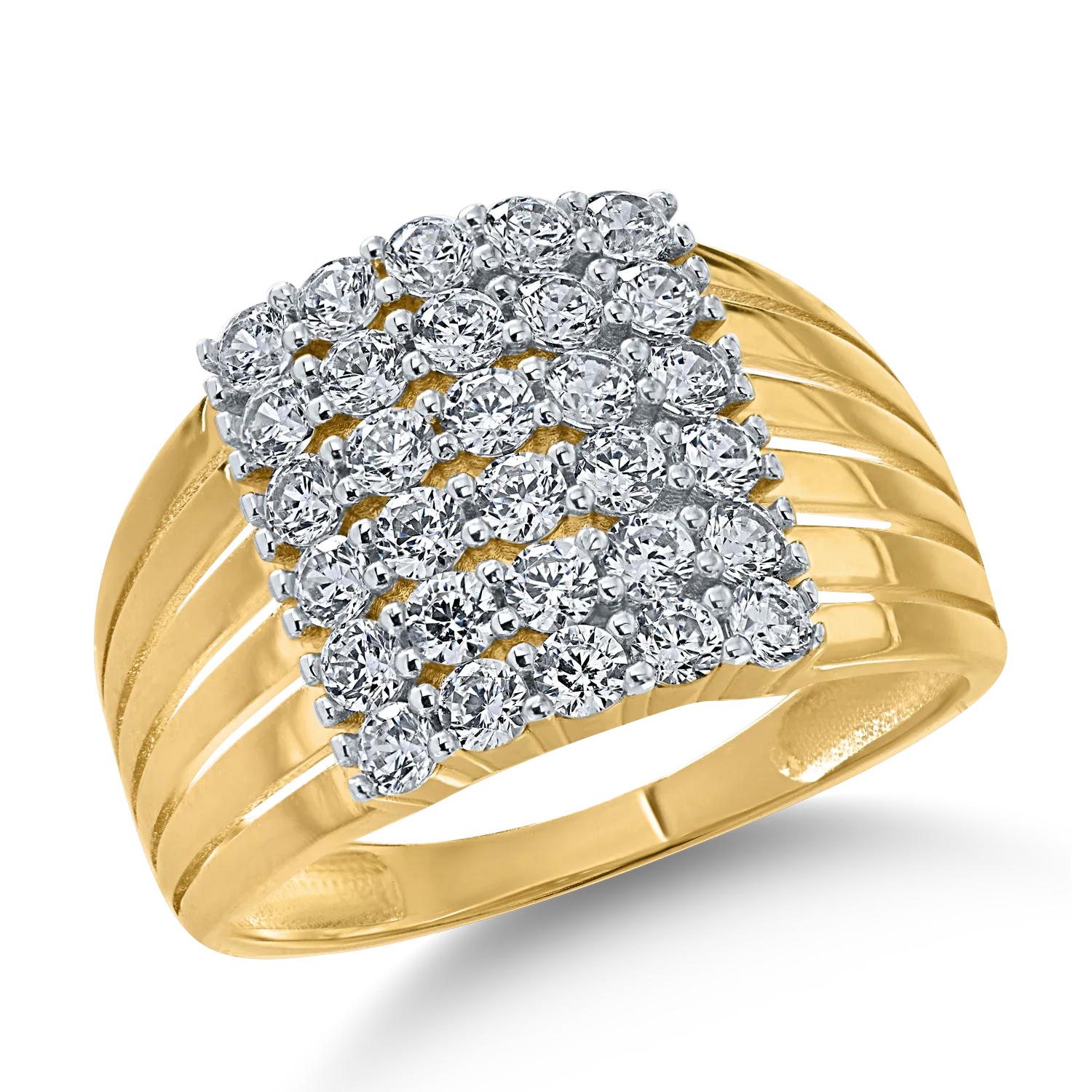 White-yellow gold ring