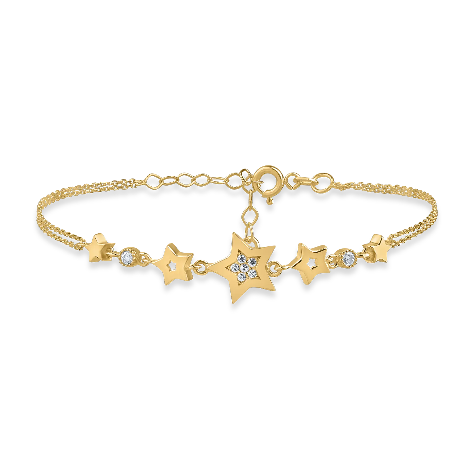 Bratara cu stelute din aur galben