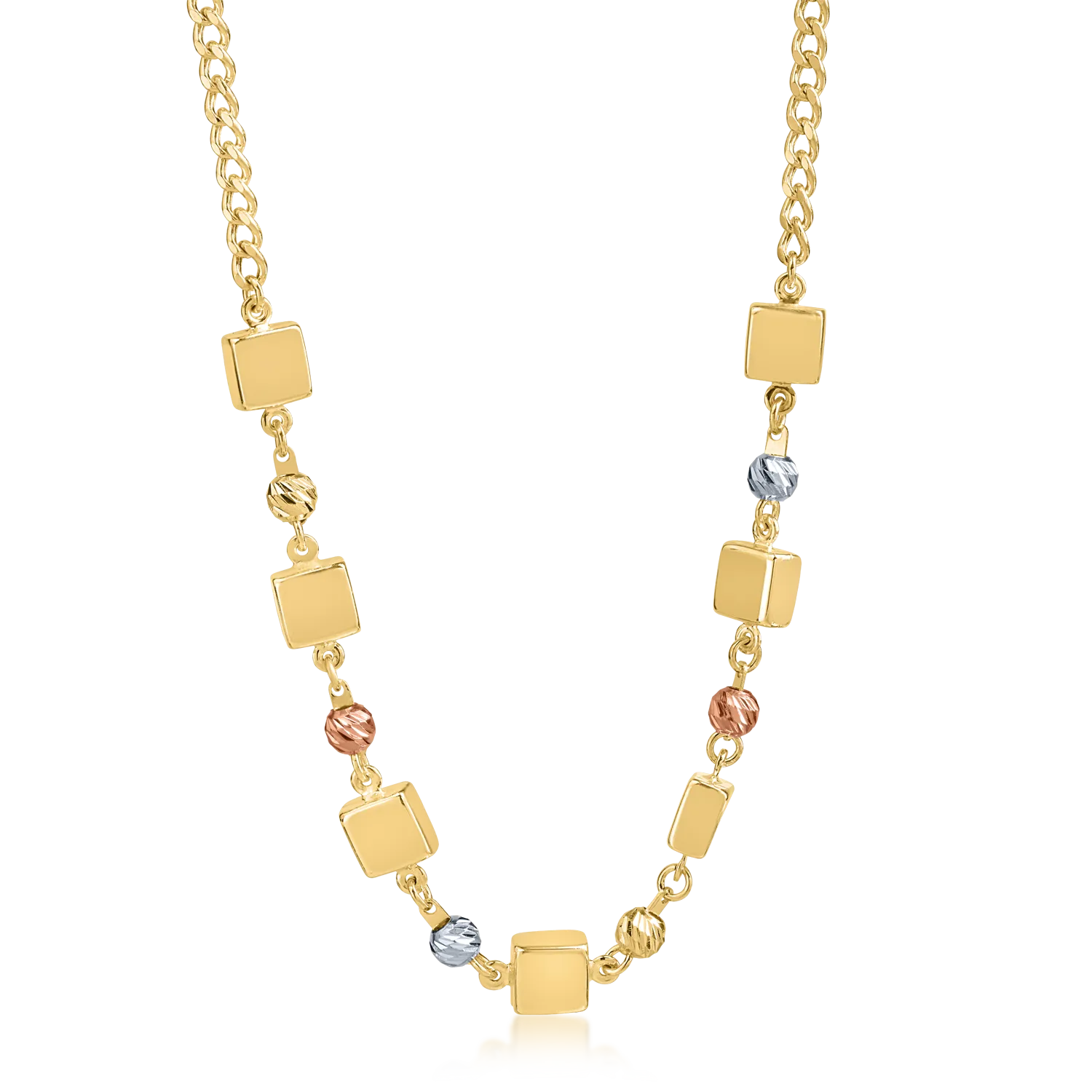 Yellow-white-rose gold chain