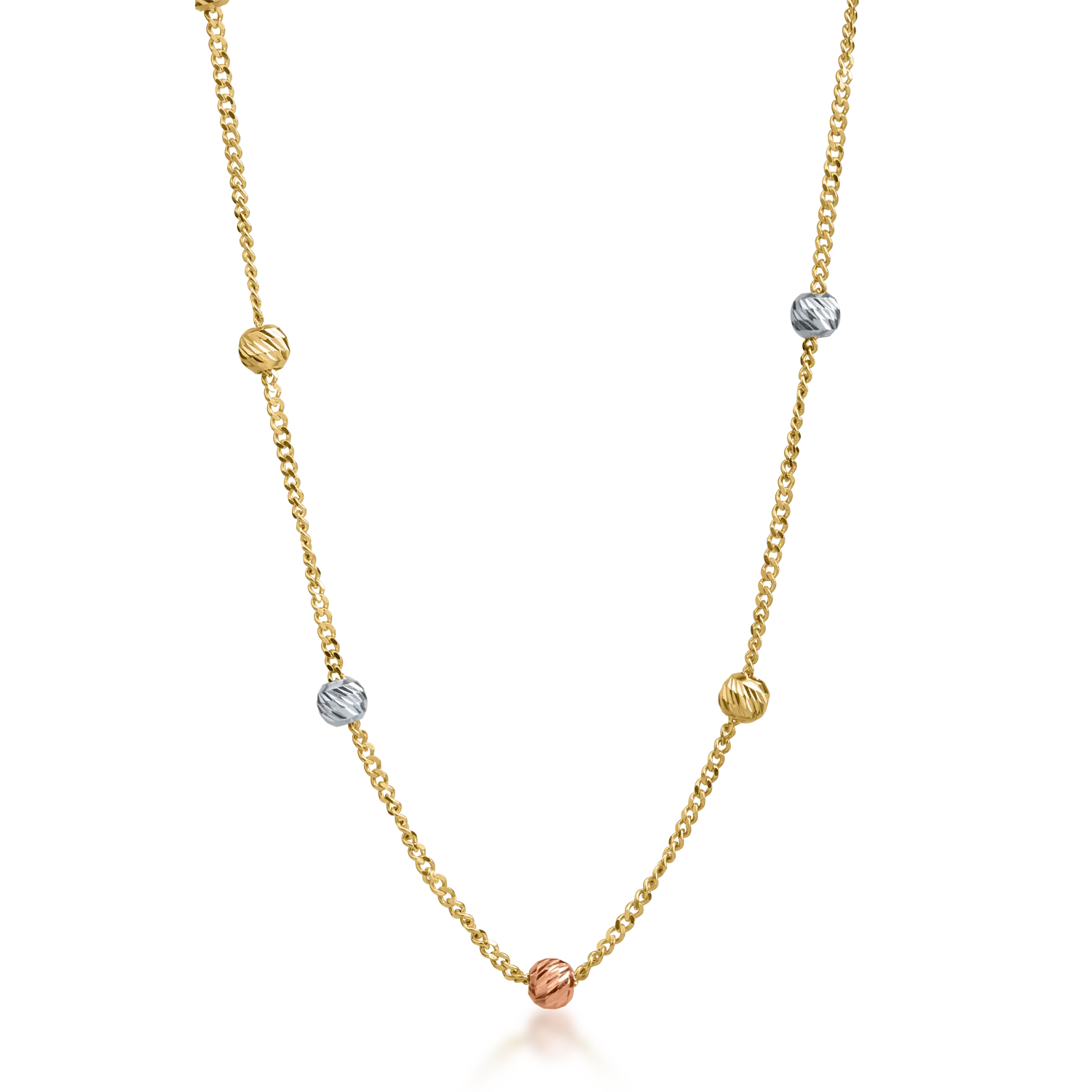 Yellow-white-rose gold chain