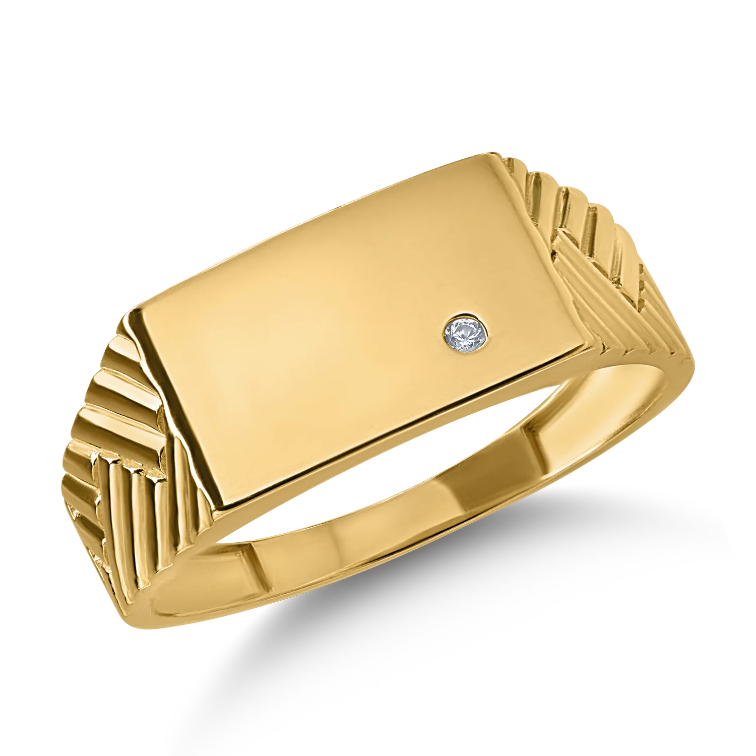 Yellow gold men's ring