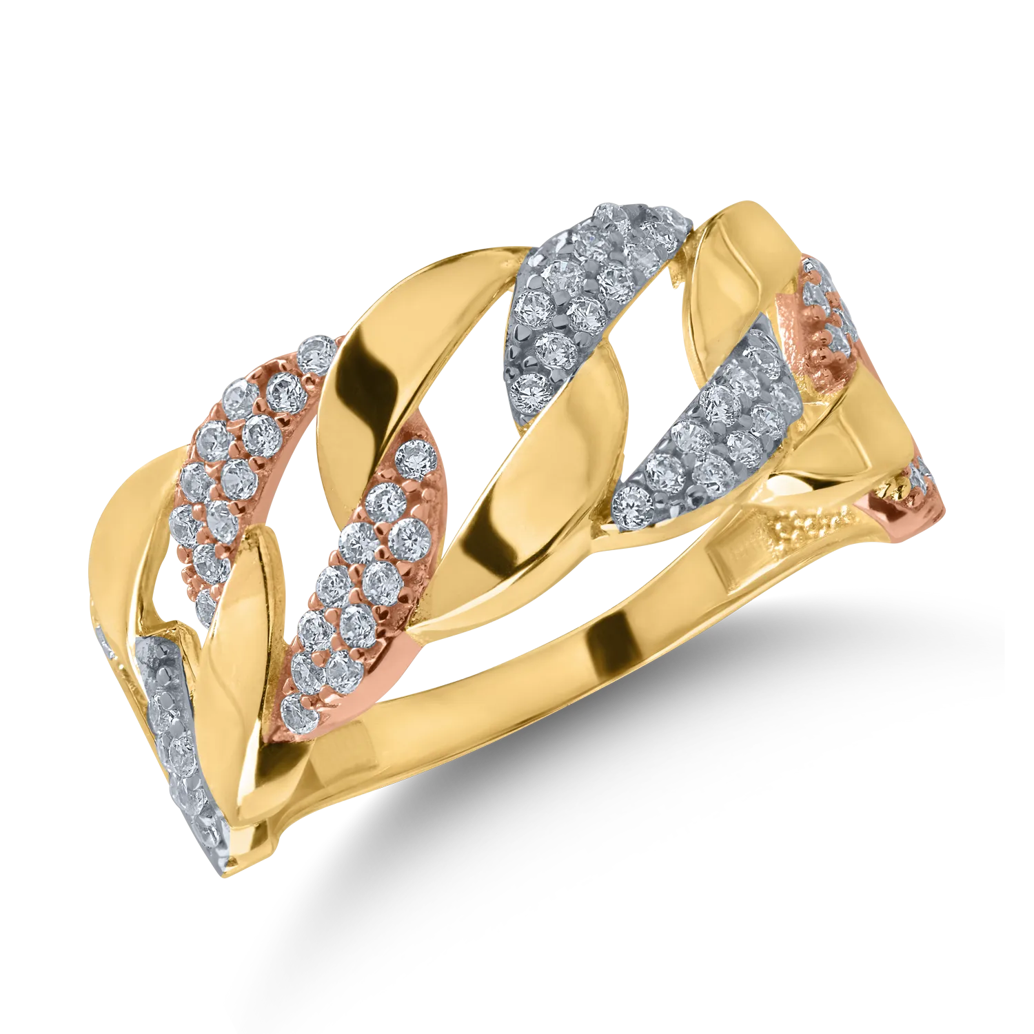 Yellow-rose gold ring