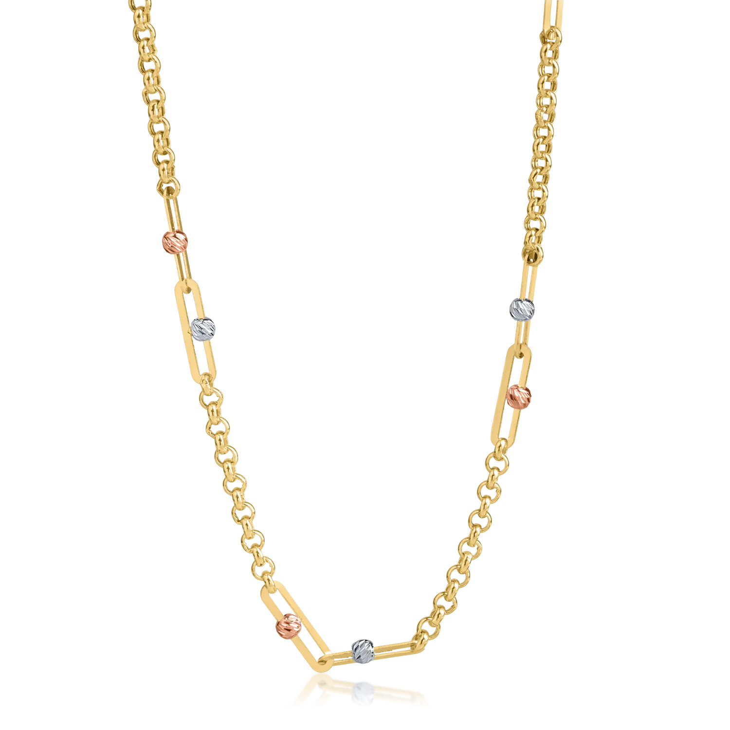 Yellow-white-rose gold chain