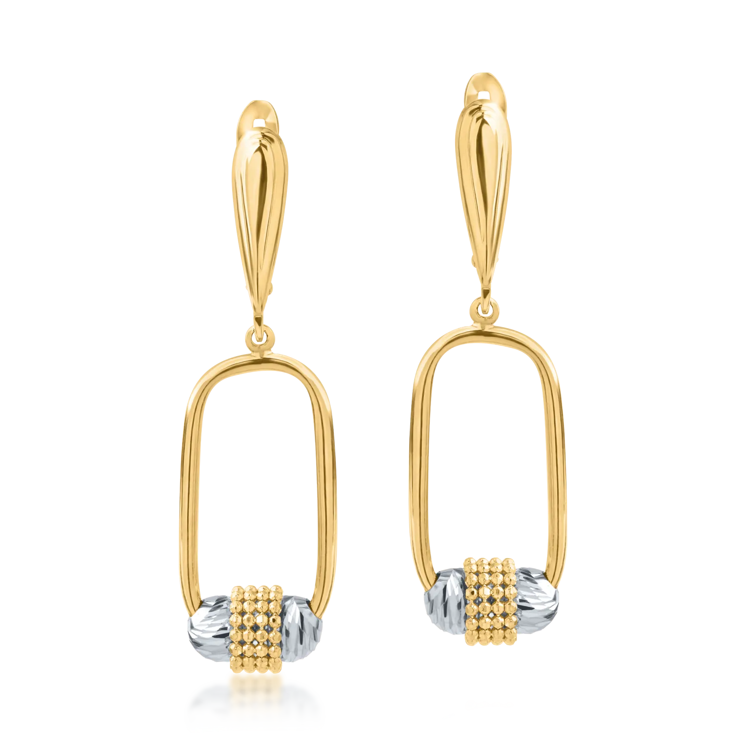 White-yellow gold earrings