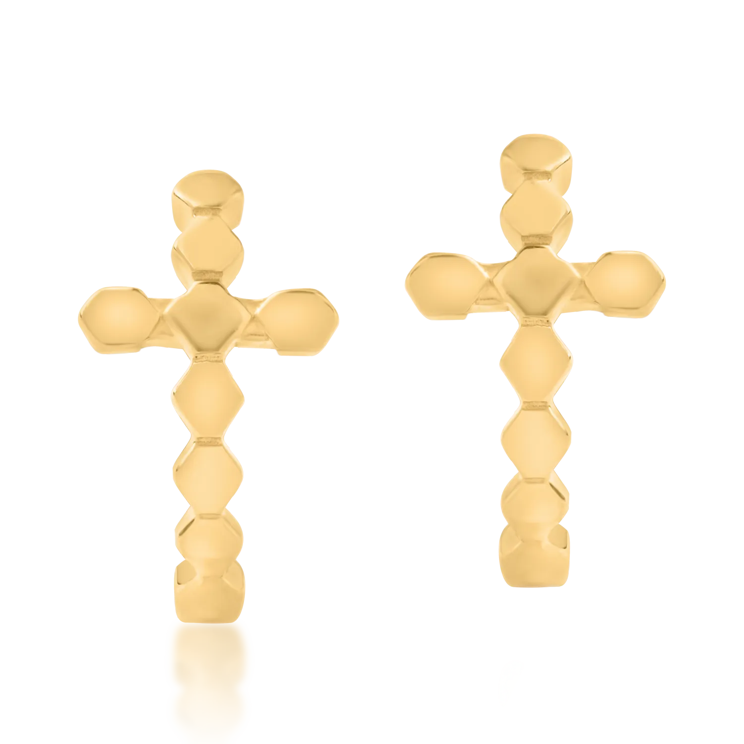 Cercei cruce din aur galben