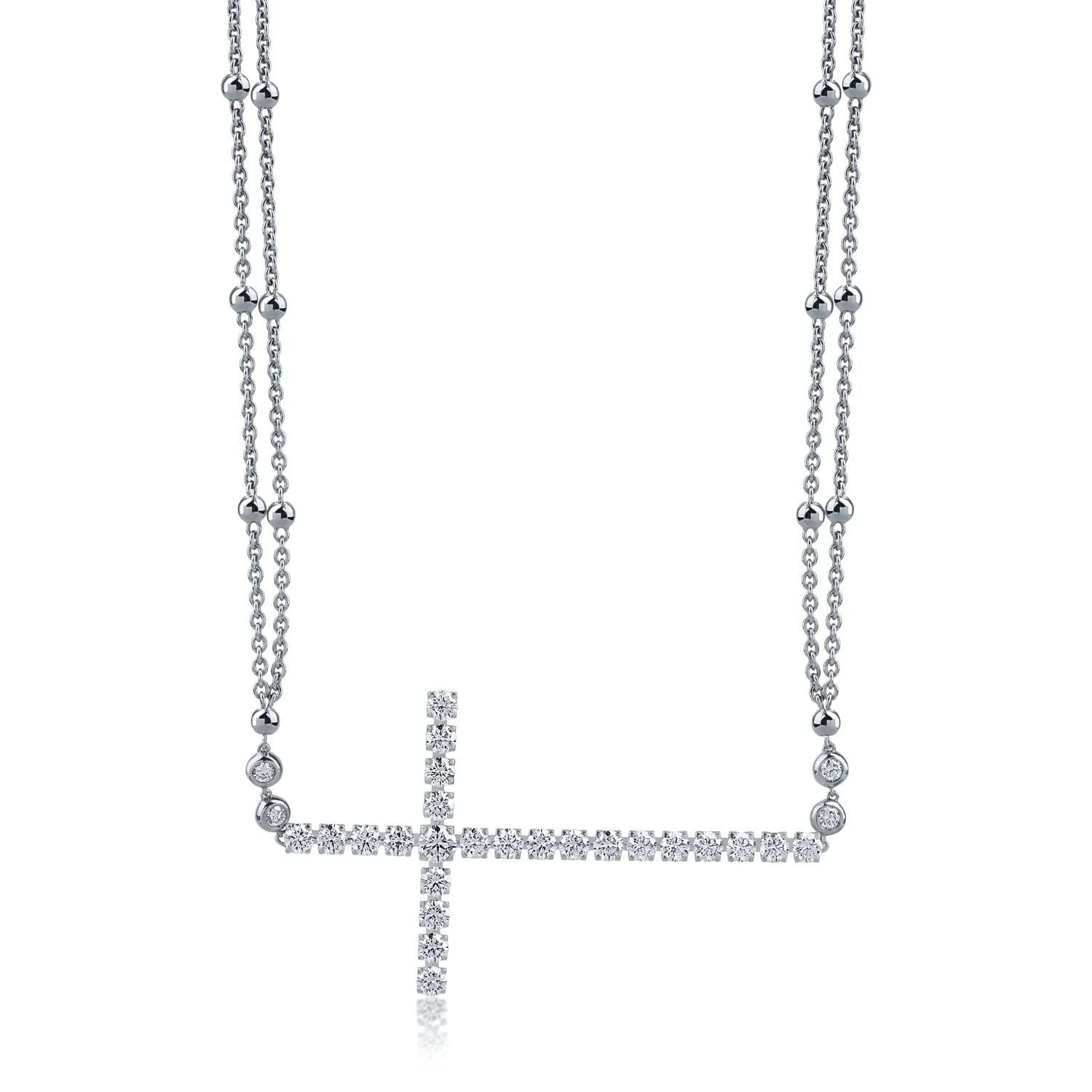 Black gold cross pendant necklace with 3.23ct diamonds