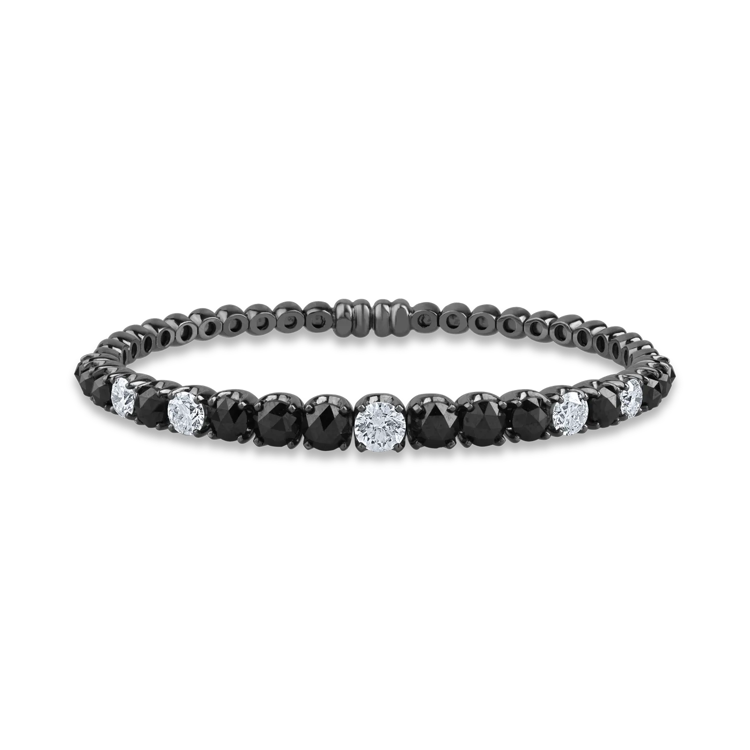 Black gold bracelet with 2.09ct clear diamonds and 5.27ct black diamonds