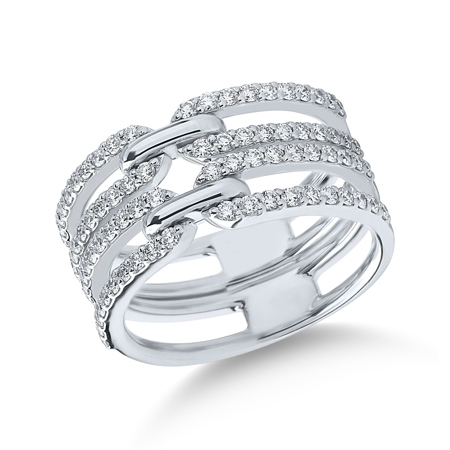 Fehérarany gyűrű 0.83ct gyémántokkal