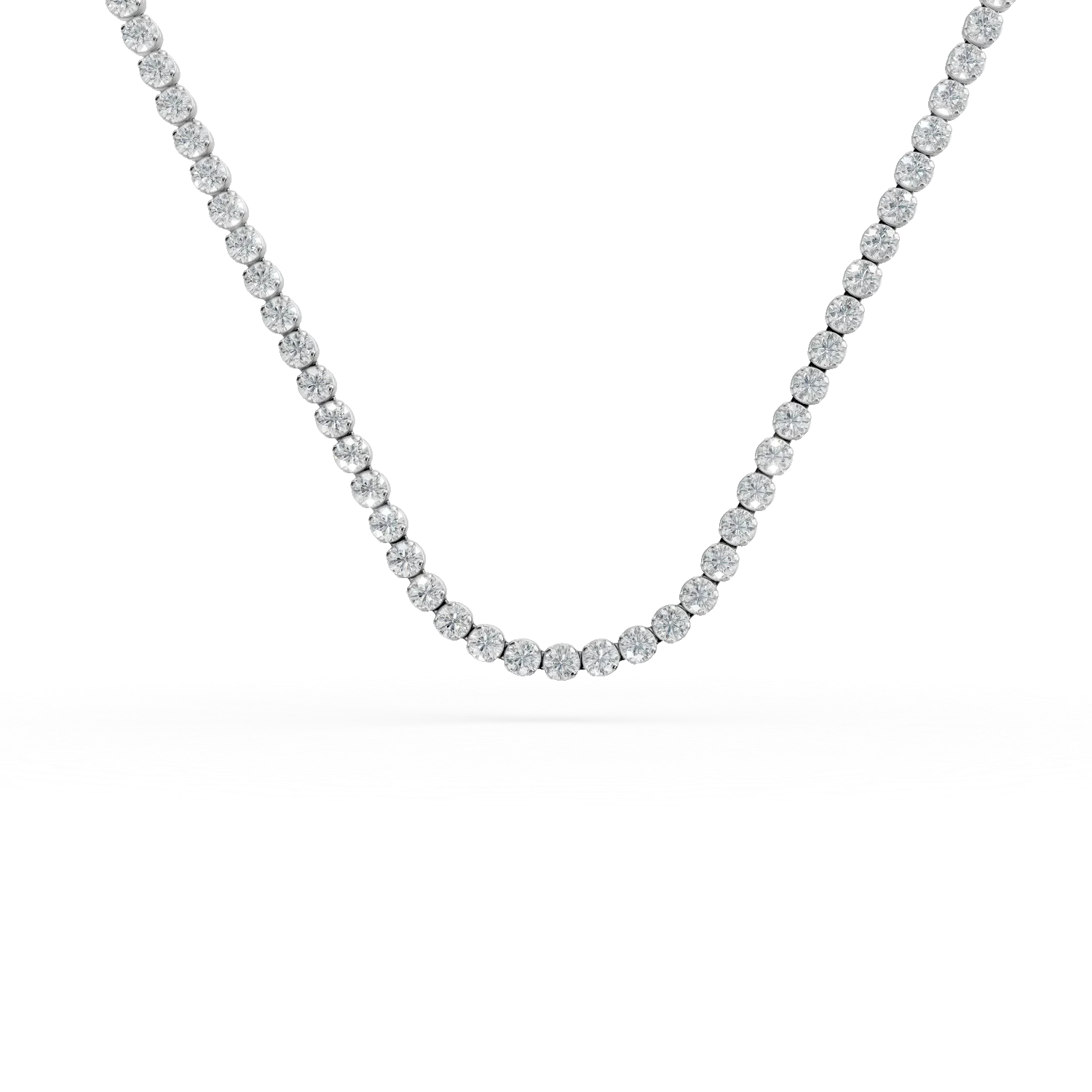 White gold tennis necklace with zirconia