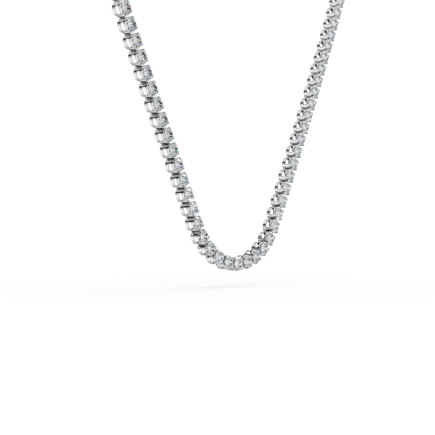 White gold tennis necklace with zirconia