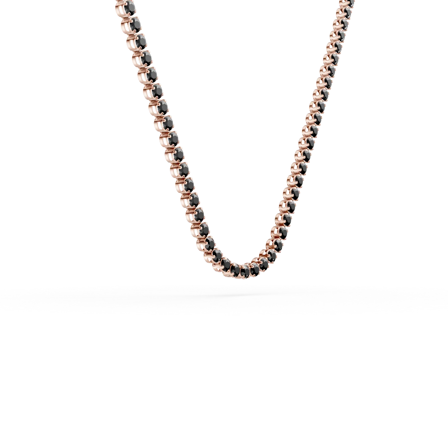 Rose gold tennis necklace