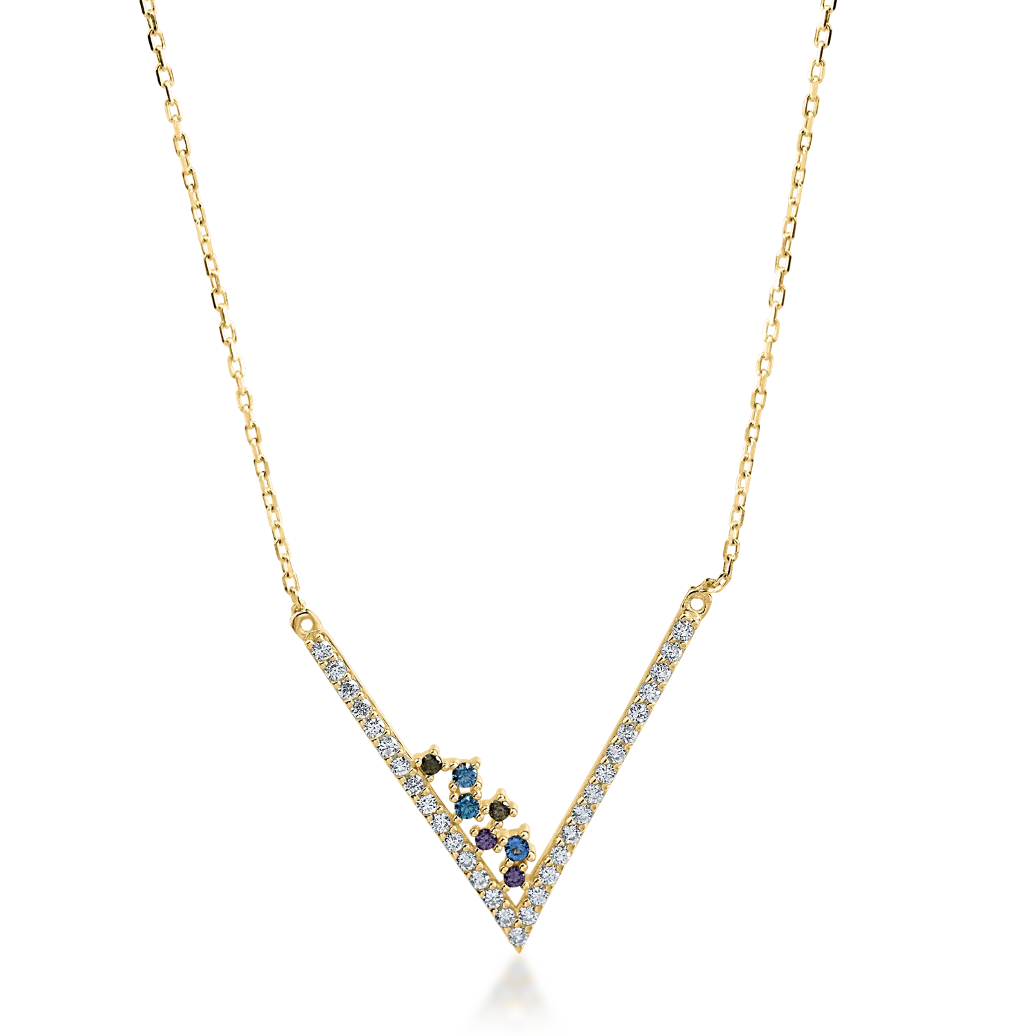 Yellow gold pendant necklace