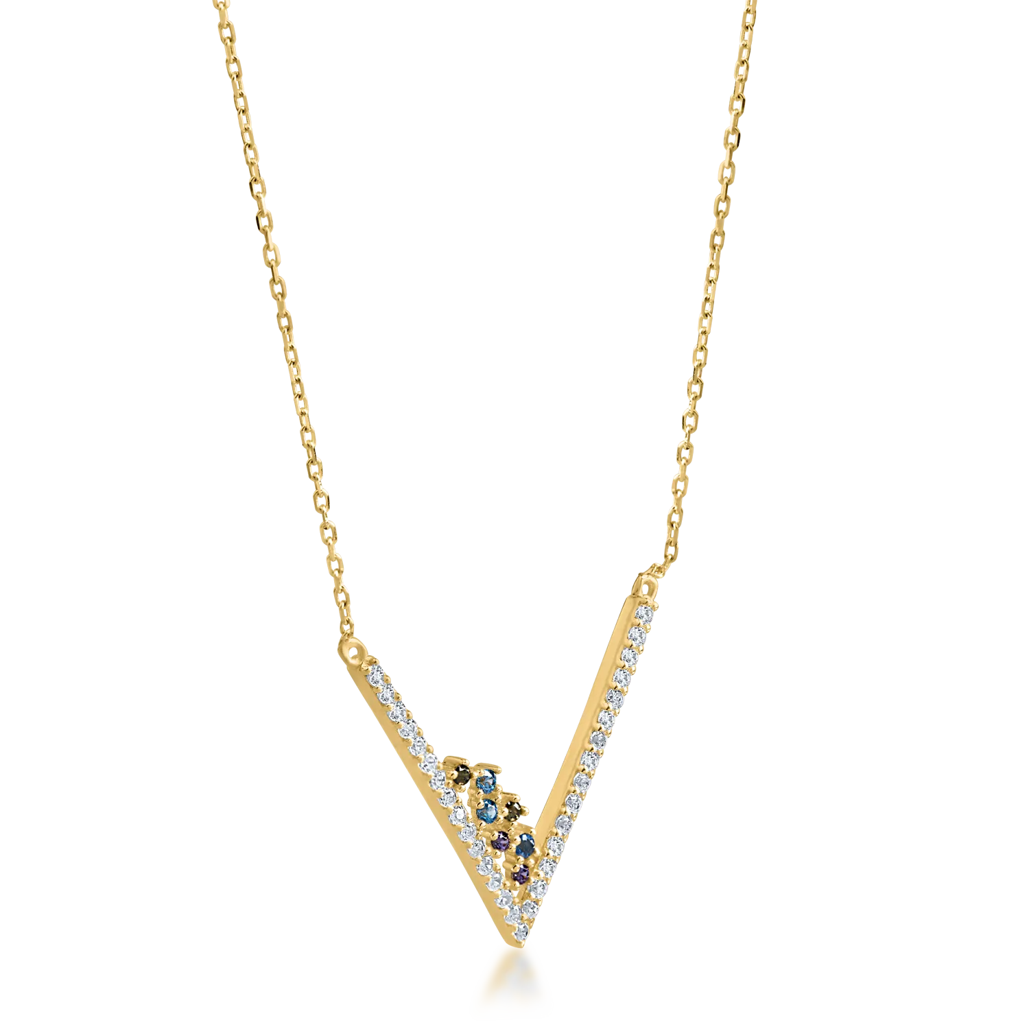 Yellow gold pendant necklace