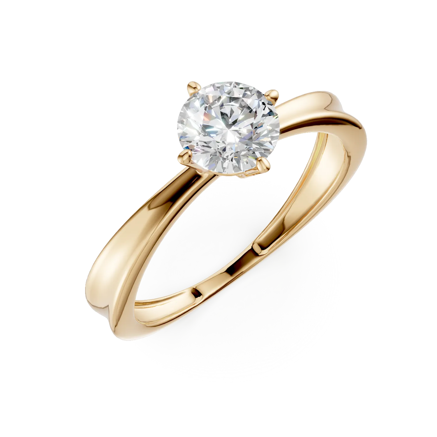 Yellow gold engagement ring