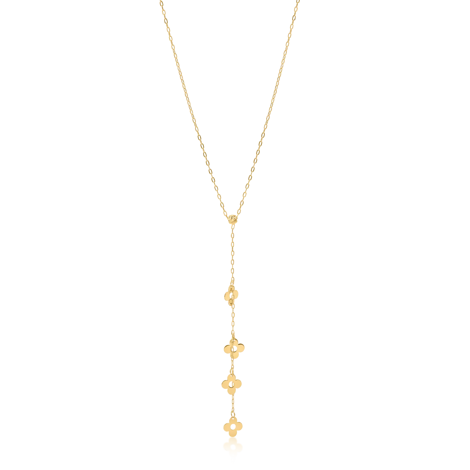 Колие с висулки от жълто злато