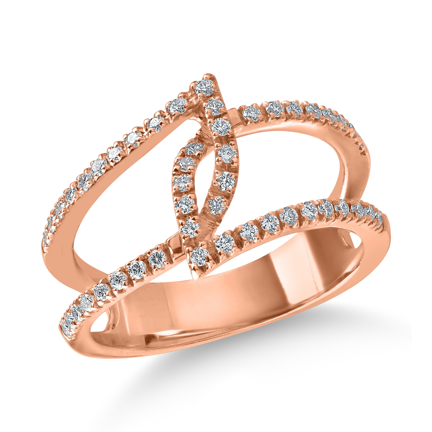 Teilor Inel din aur roz cu diamante de 0.29ct