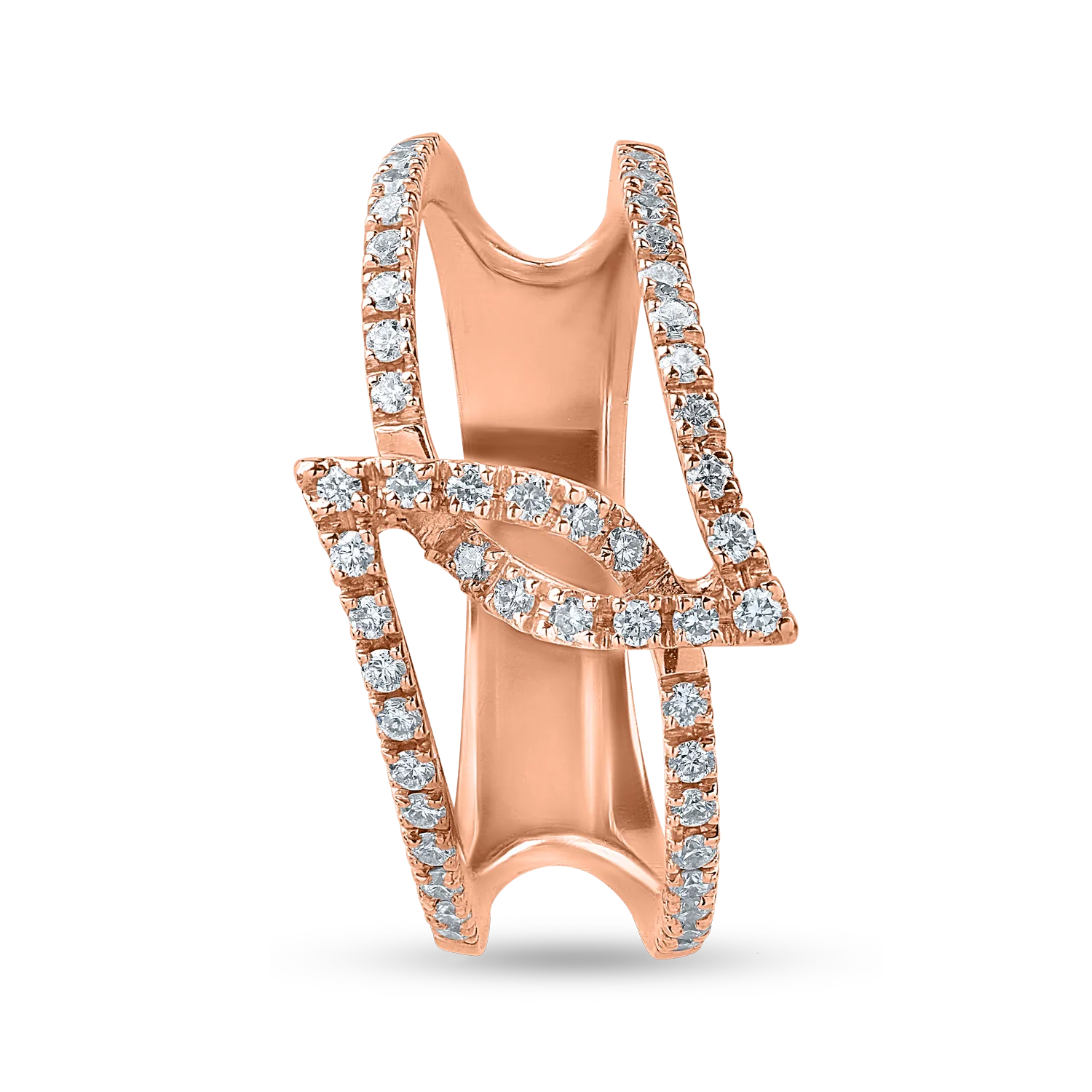 Inel din aur roz cu diamante de 0.29ct