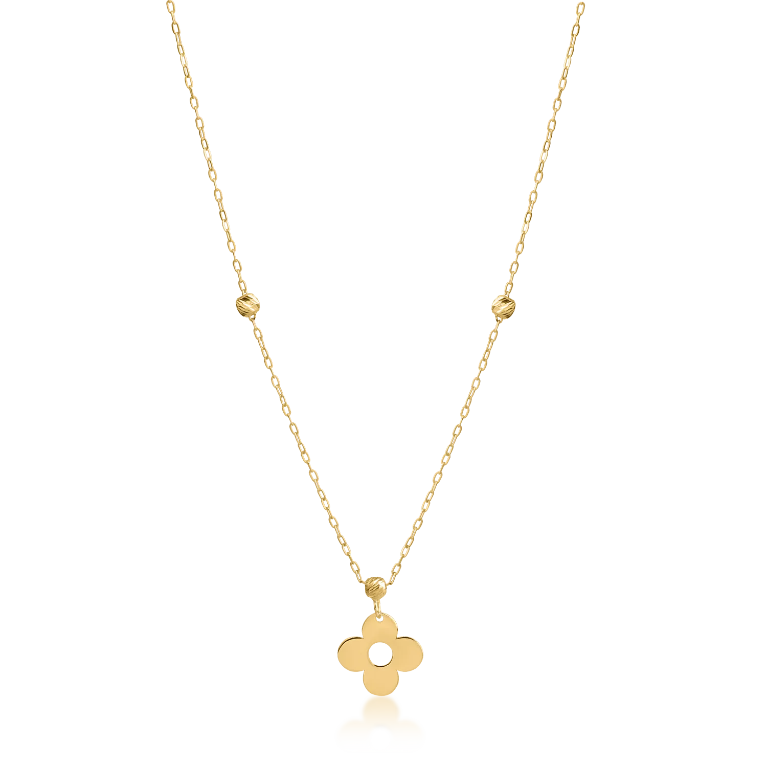 Yellow gold pendant necklace