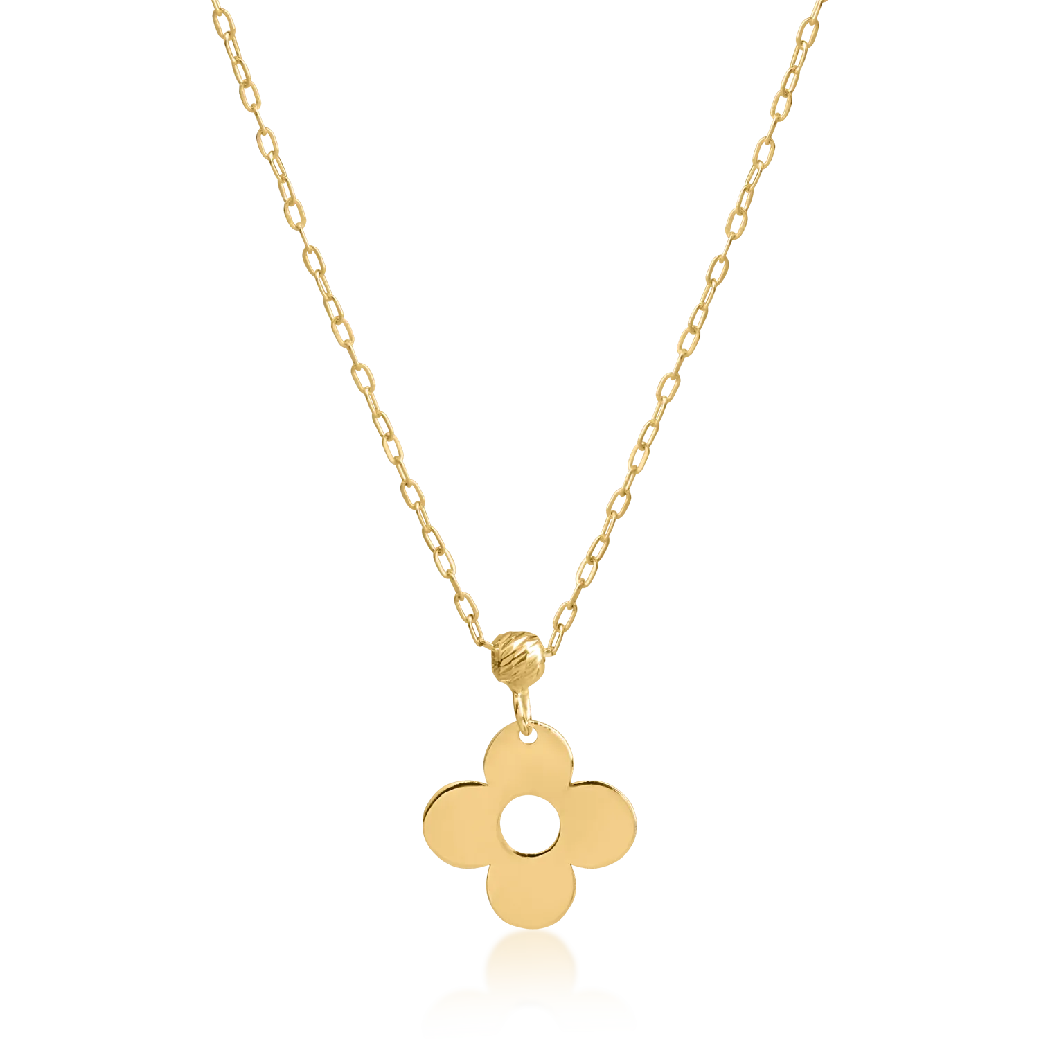 Yellow gold flower pendant necklace