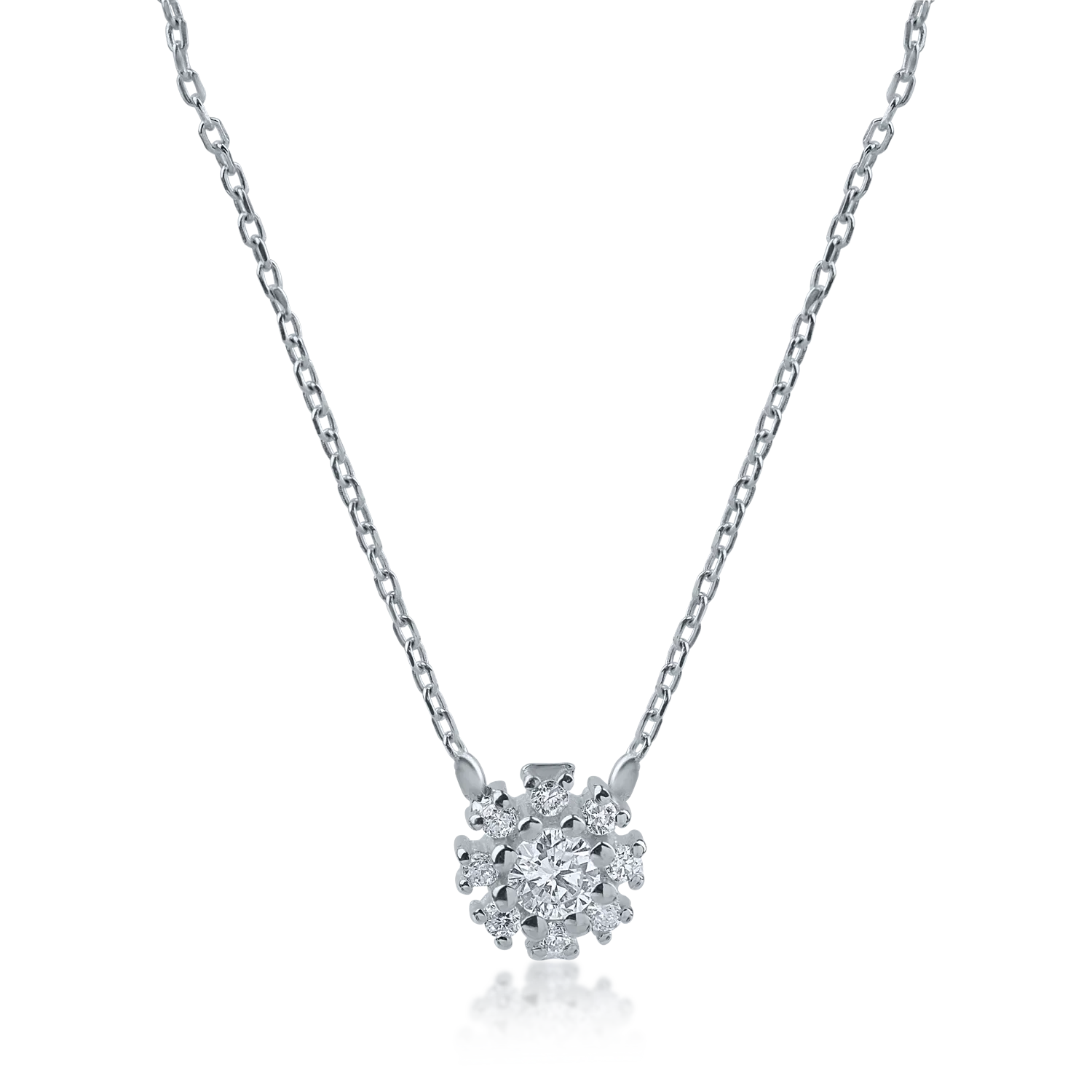 White gold pendant necklace with 0.07ct diamonds