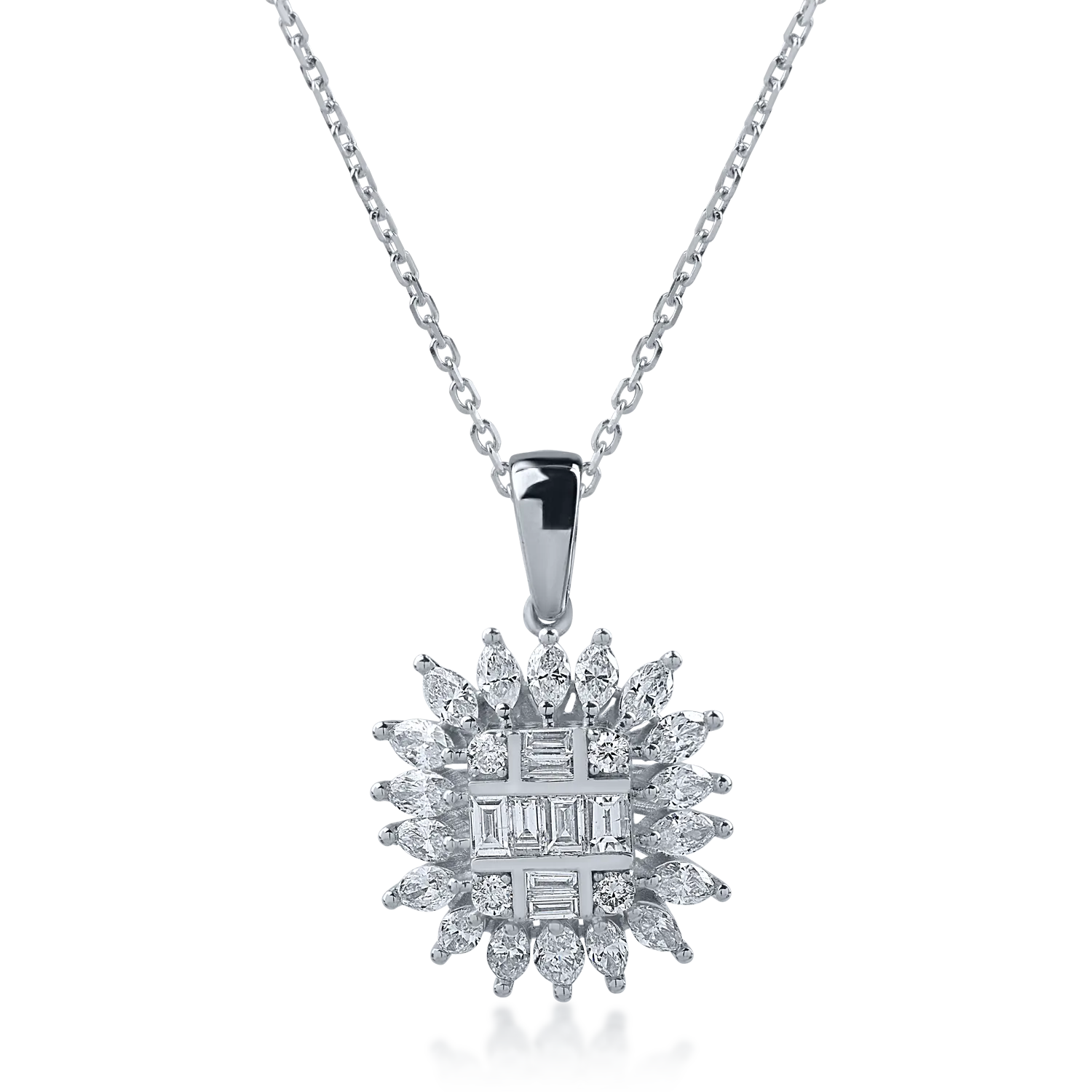 White gold pendant necklace with 0.78ct diamonds