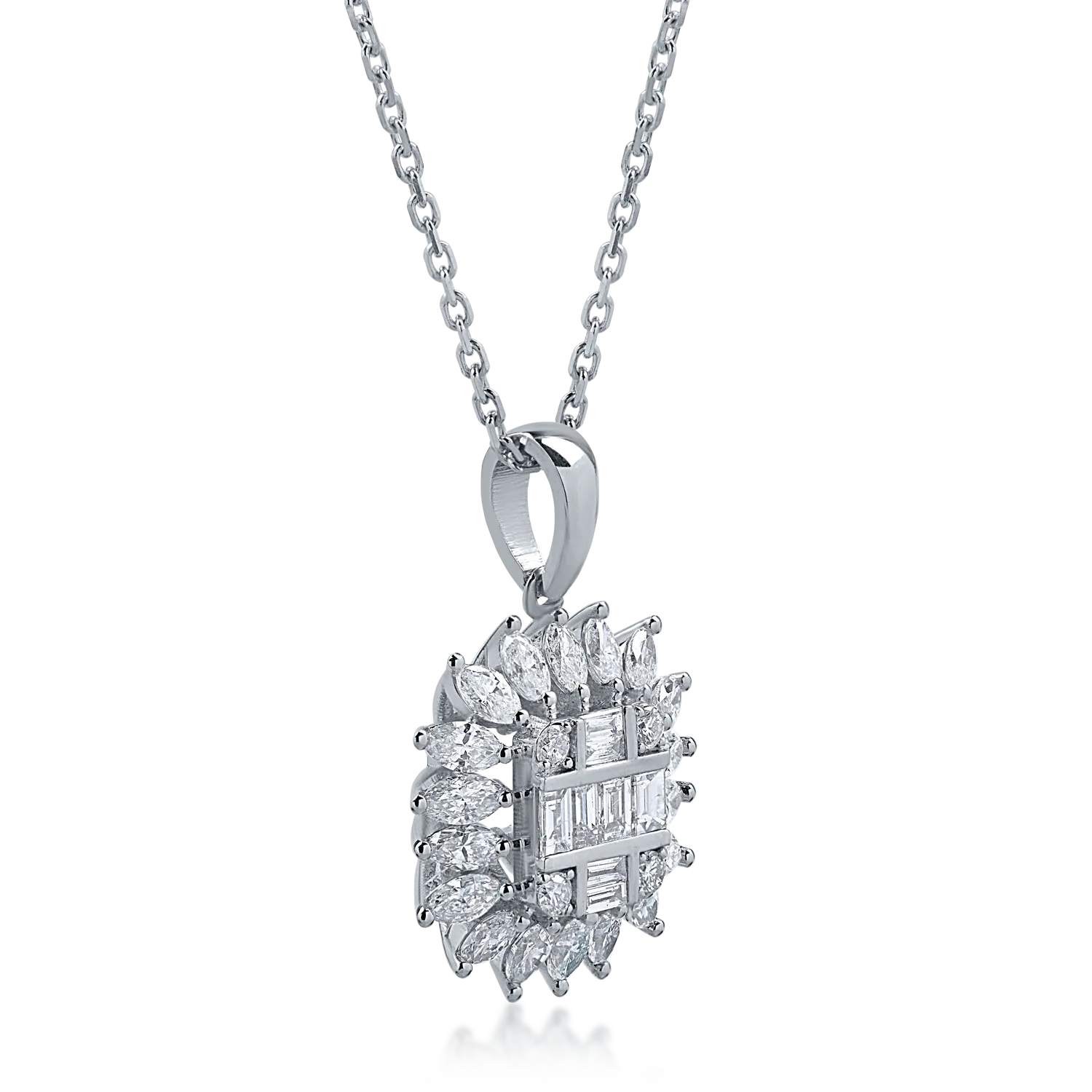 Naszyjnik z białego złota z diamentami o masie 0.78ct