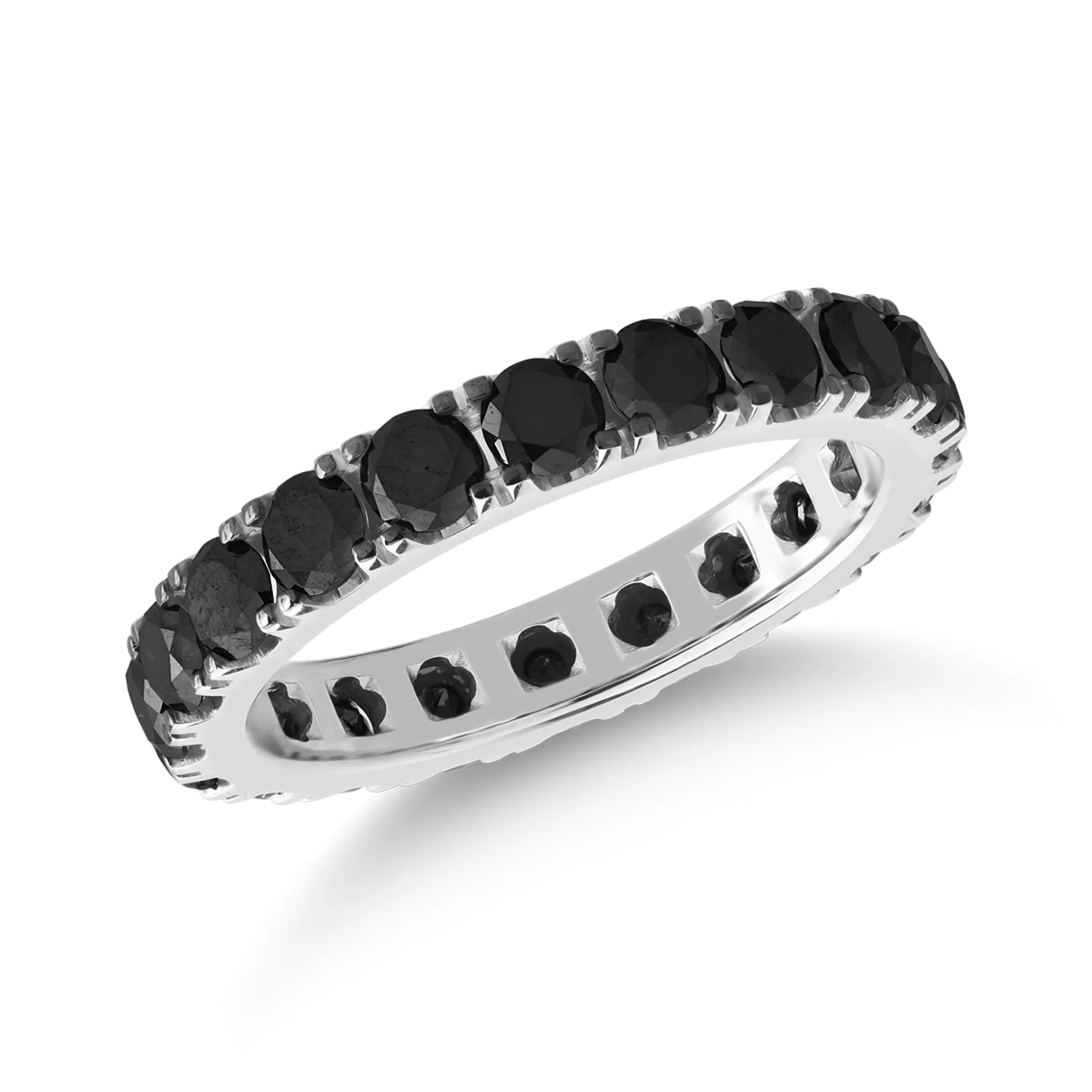 White gold eternity ring with 1.82ct black diamonds