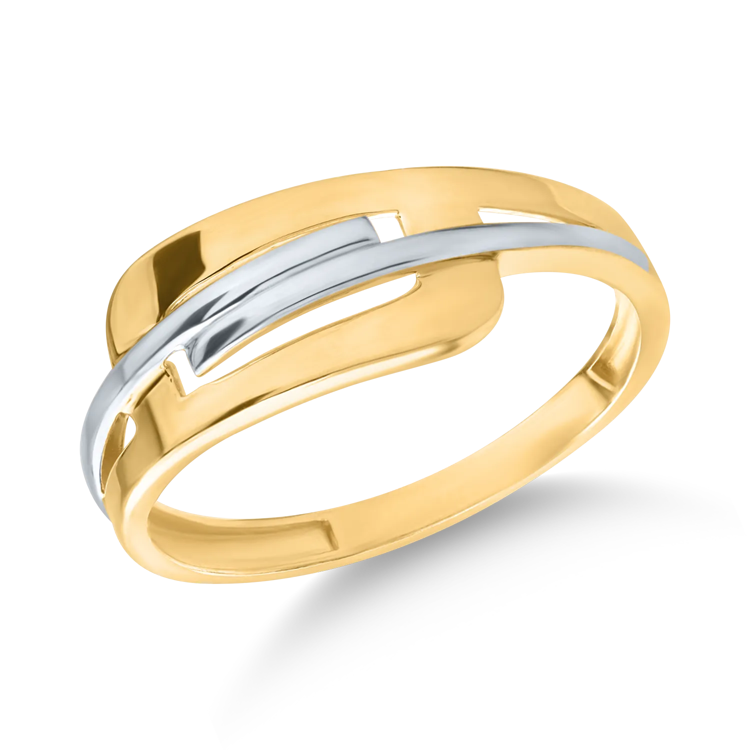 White-yellow gold ring