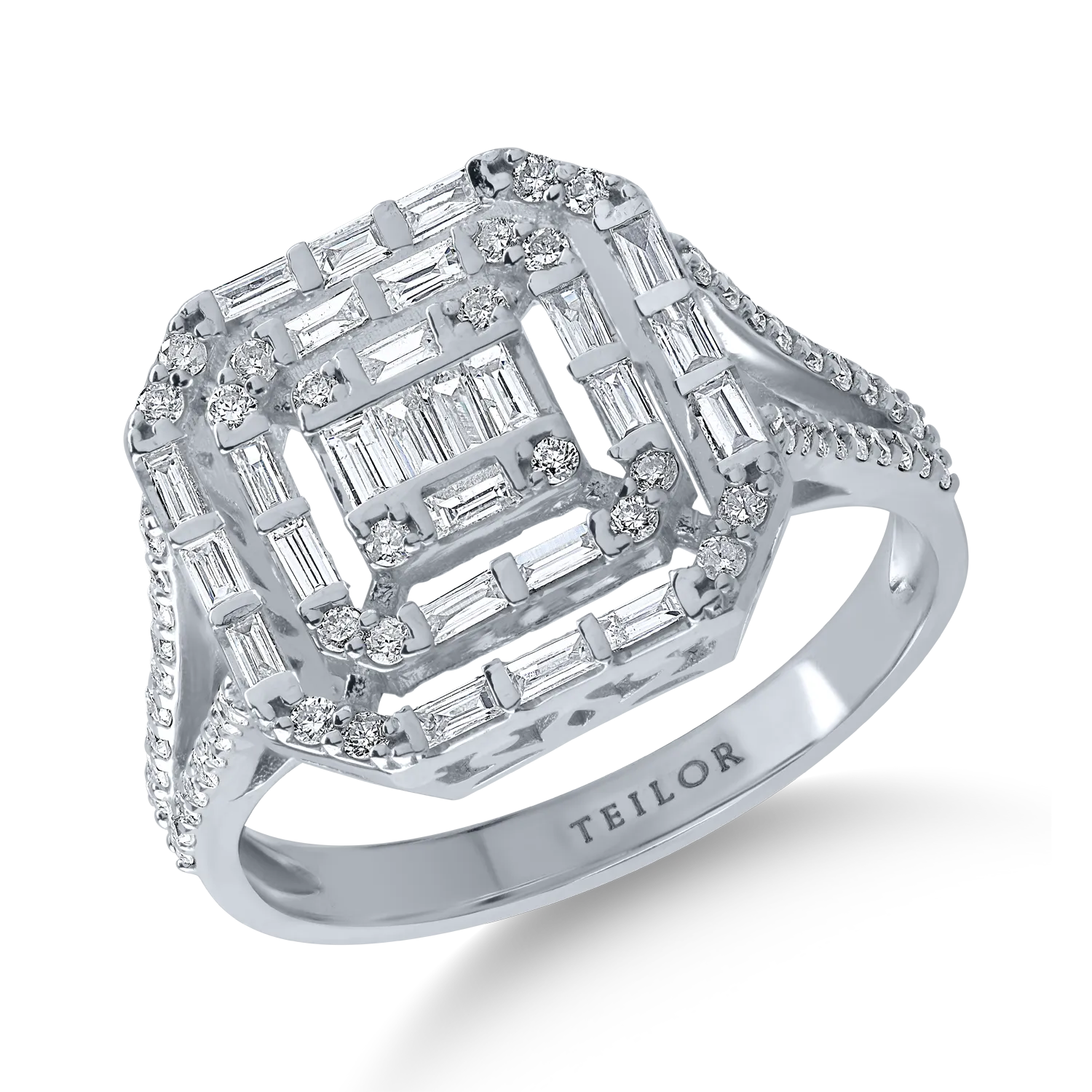 Fehérarany gyűrű 0.65ct gyémántokkal