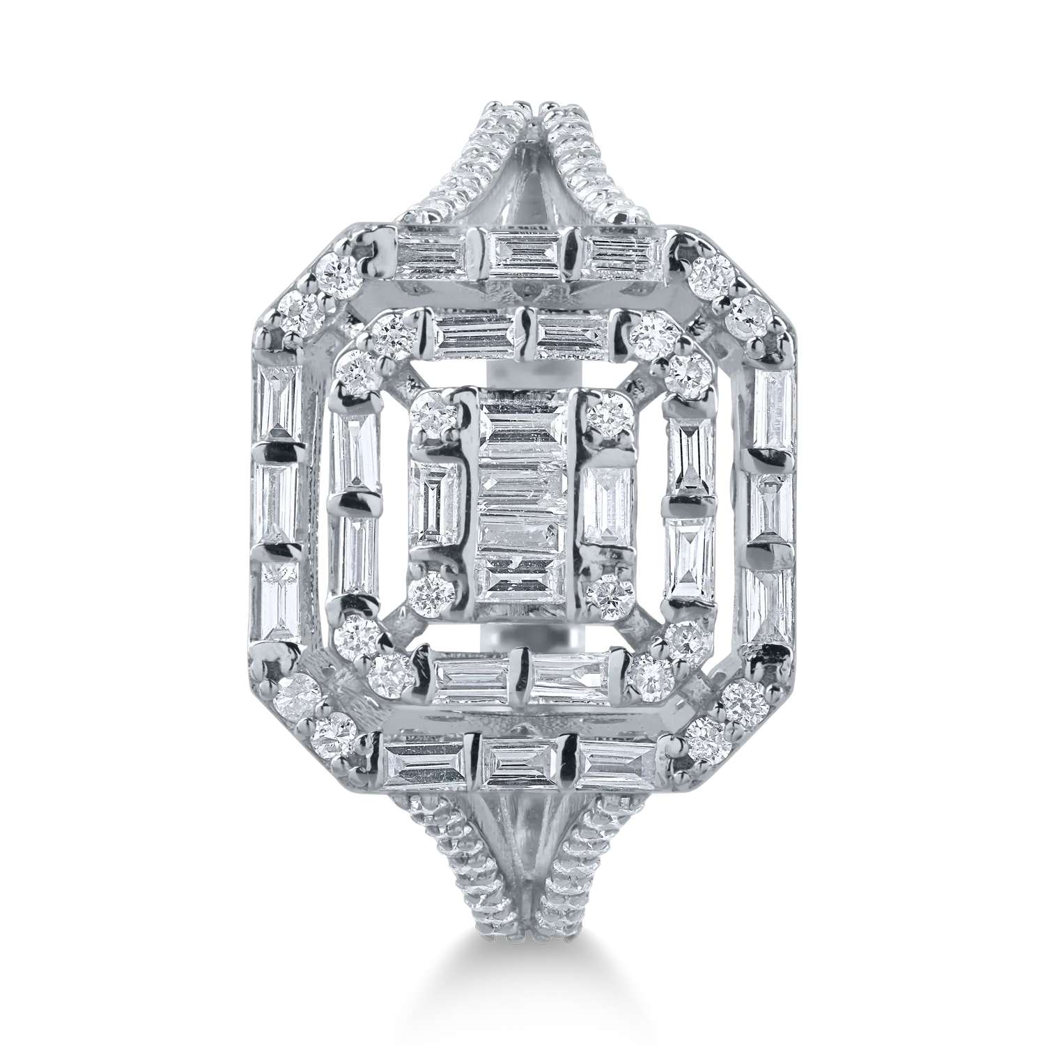 Fehérarany gyűrű 0.65ct gyémántokkal