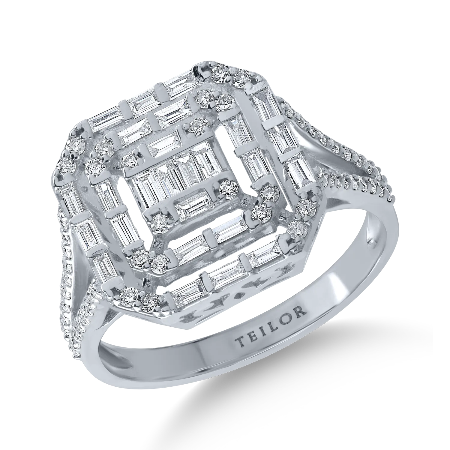 Inel din aur alb cu diamante de 0.65ct-162545