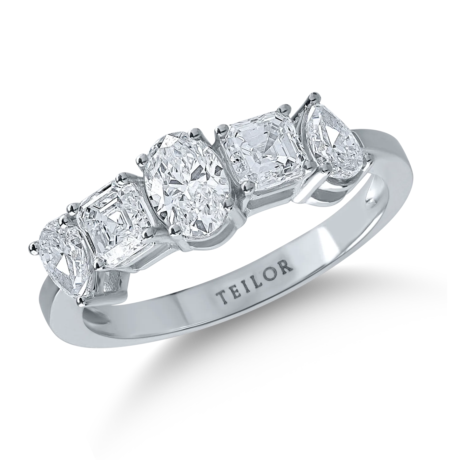Fehérarany gyűrű 1.58ct gyémántokkal
