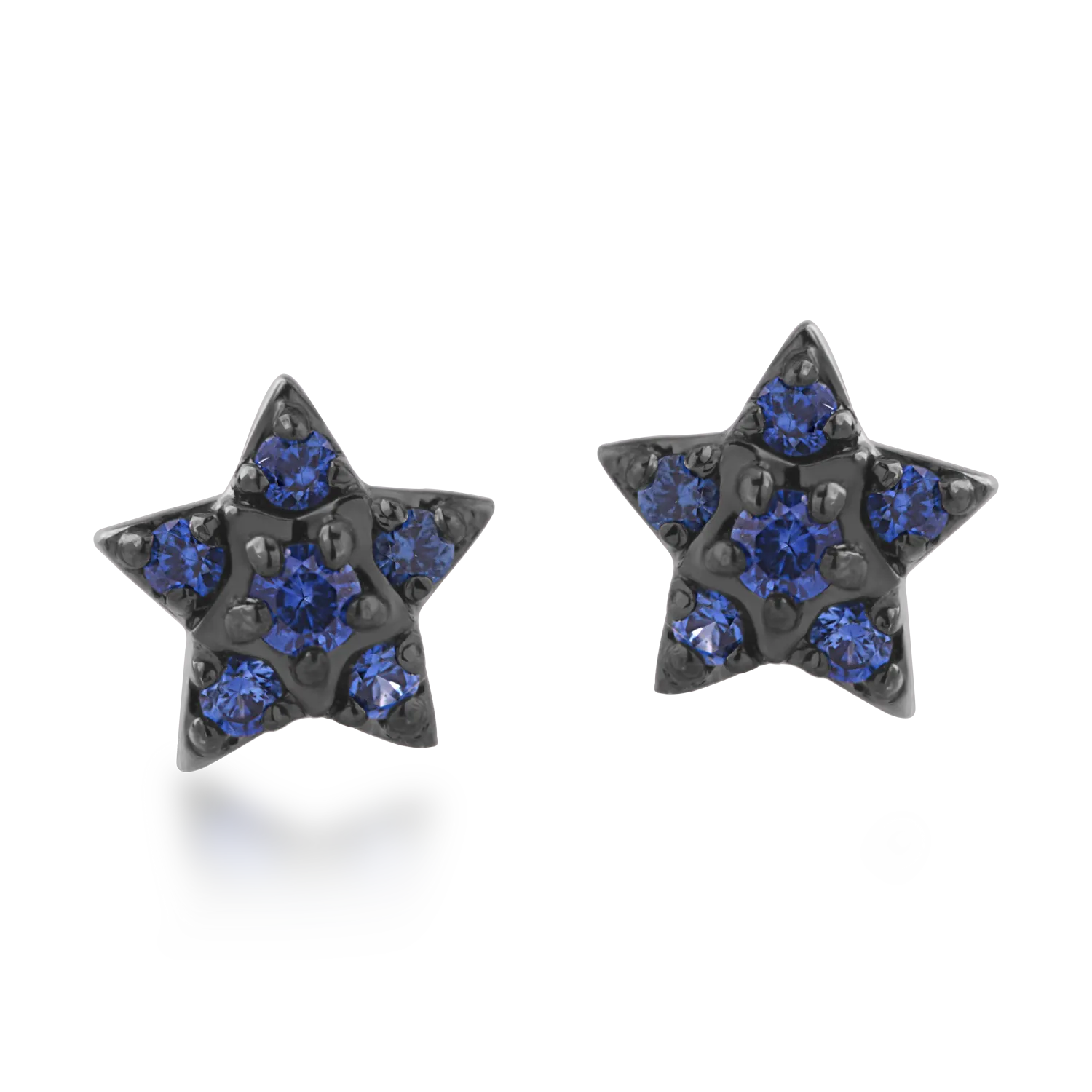 White gold star earrings with 0.08ct sapphires