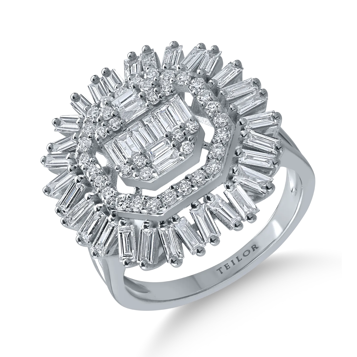 Fehérarany gyűrű 1.21ct gyémántokkal