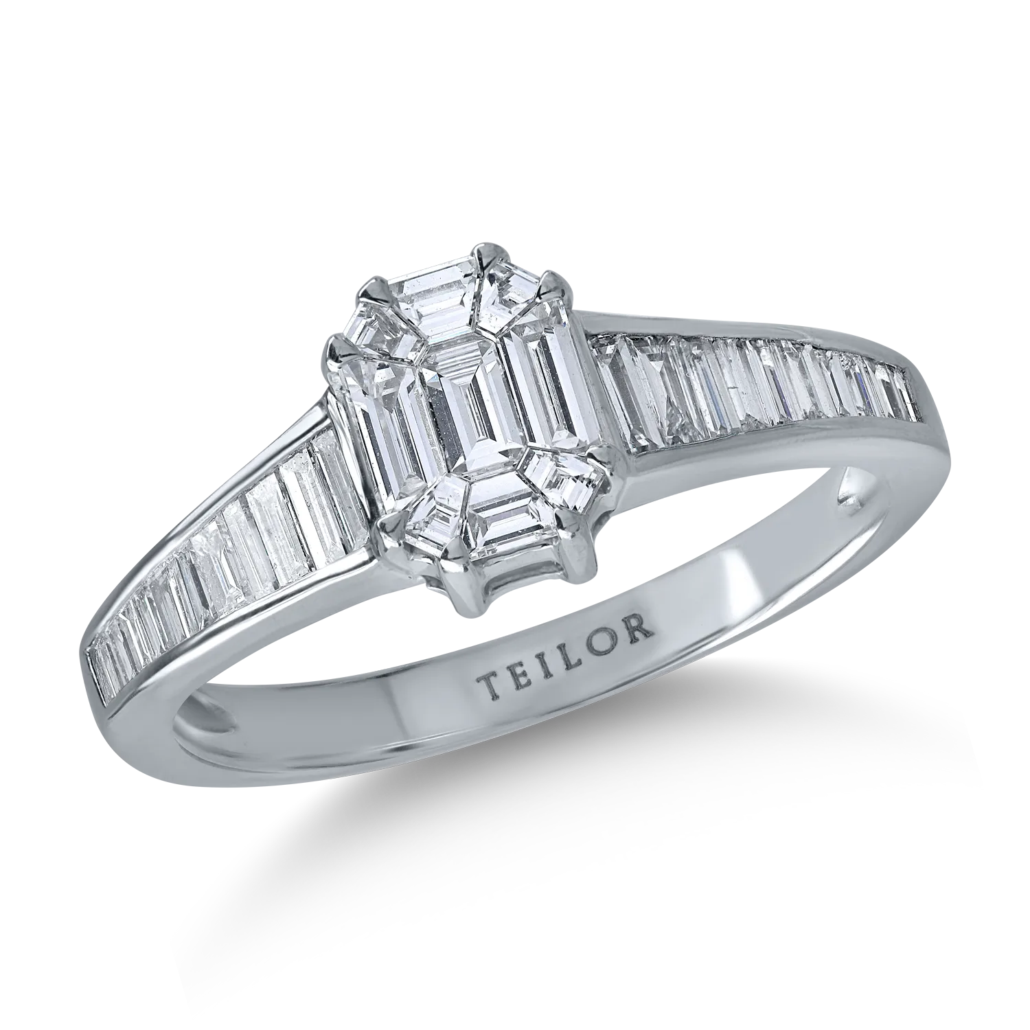 Fehérarany gyűrű 0.82ct gyémántokkal