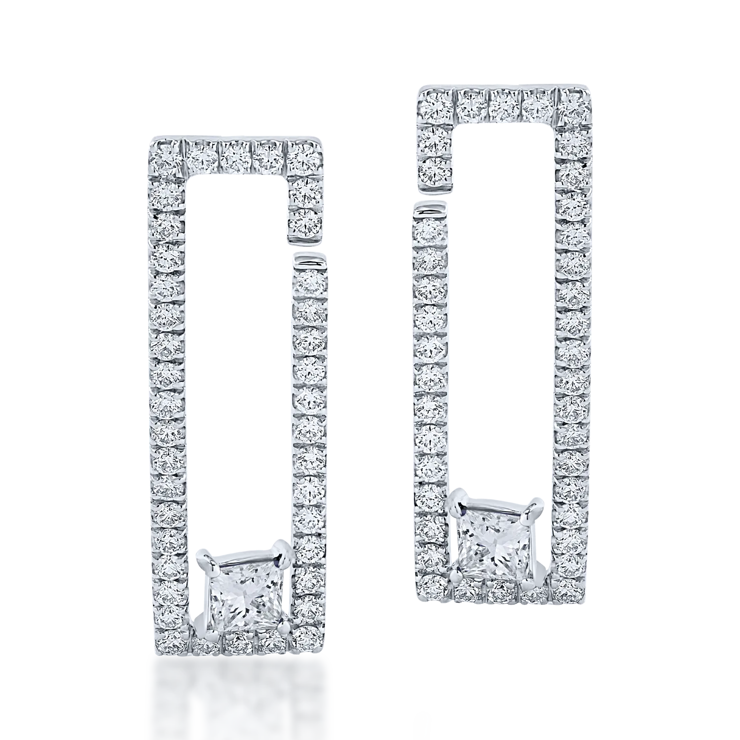 White gold earrings with 1.3ct diamonds